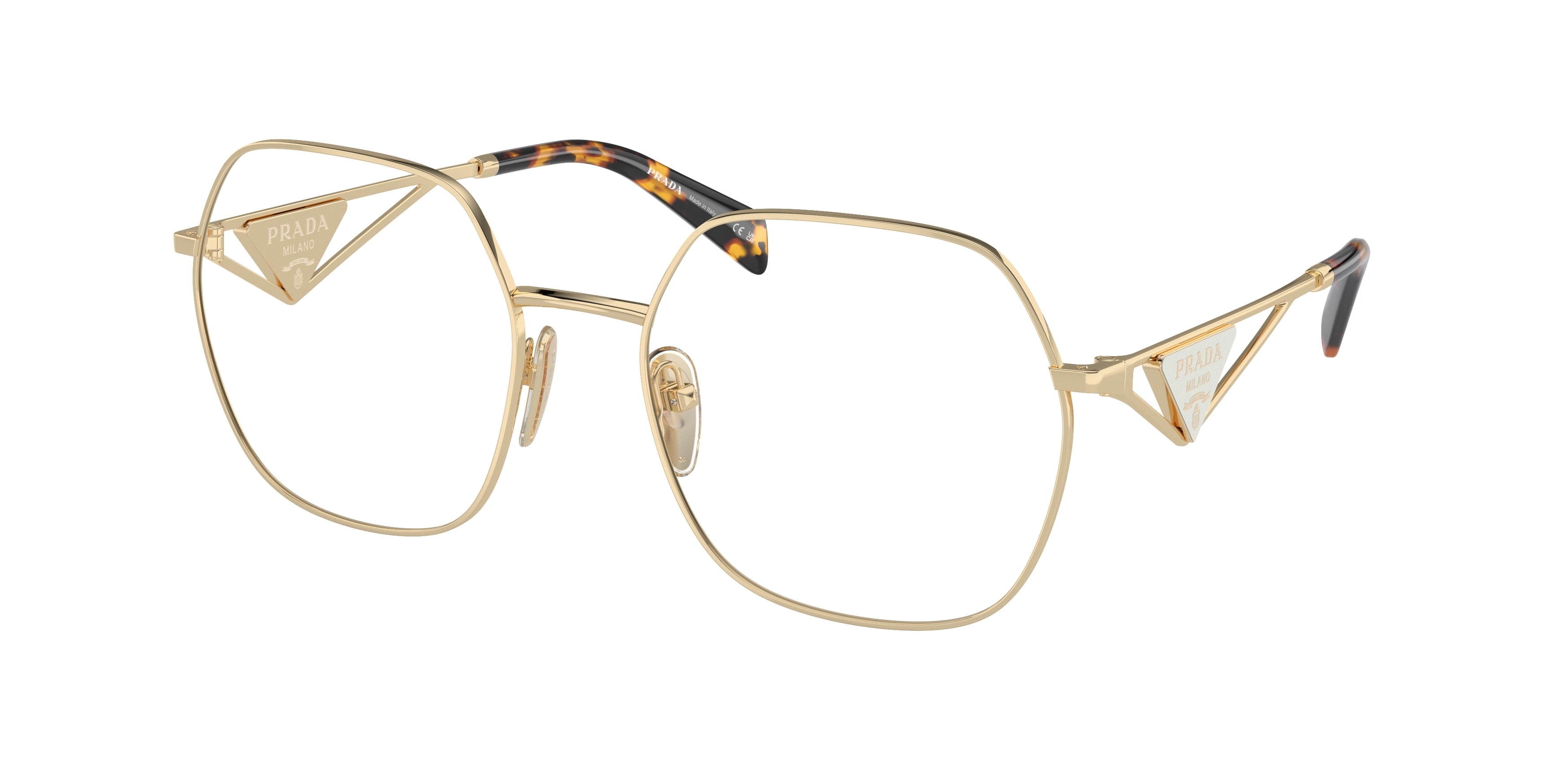 Prada PR59ZV Irregular Eyeglasses 1511O1-Pale Gold 56-140-19 - Color Map Gold