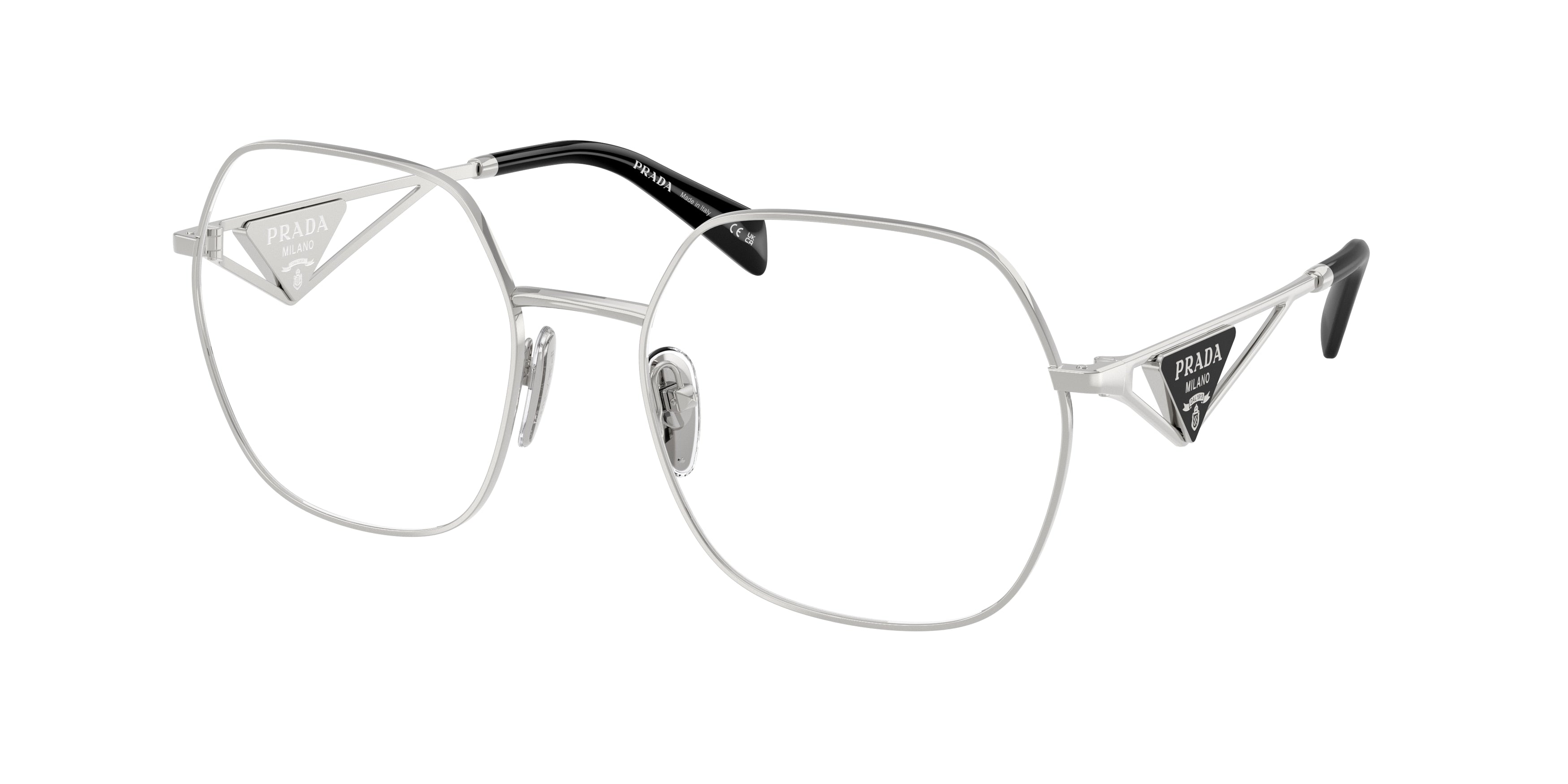 Prada PR59ZV Irregular Eyeglasses  1BC1O1-Silver 56-140-19 - Color Map Silver