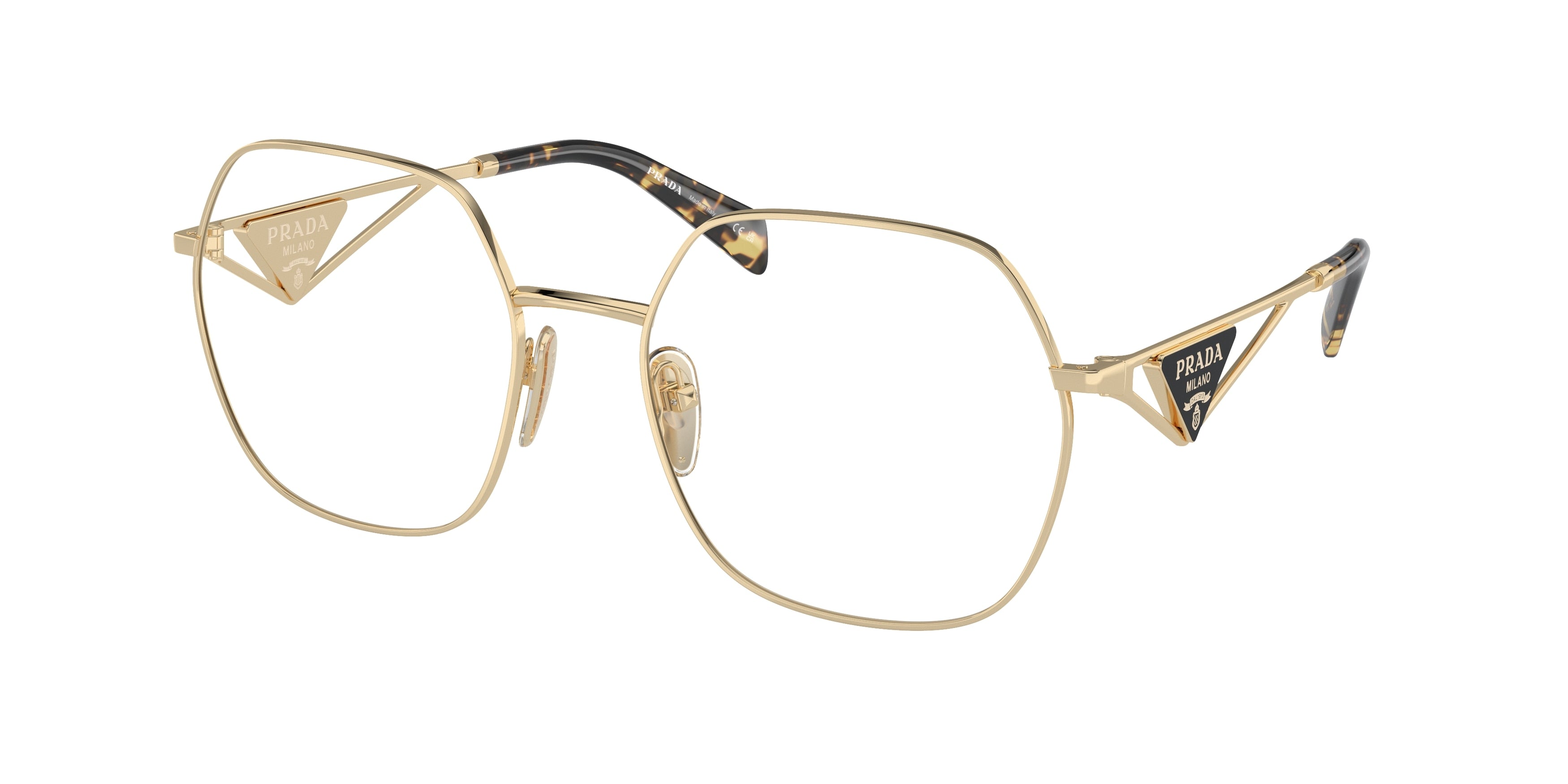 Prada PR59ZV Irregular Eyeglasses ZVN1O1-Pale Gold 56-140-19 - Color Map Gold