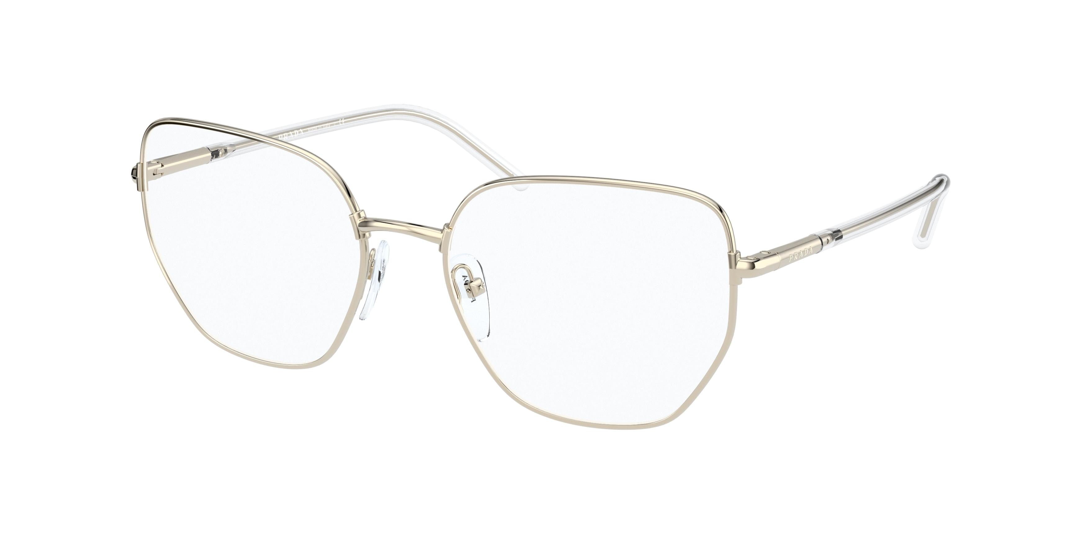 Prada PR60WV Irregular Eyeglasses  ZVN1O1-Pale Gold 53-140-18 - Color Map Gold