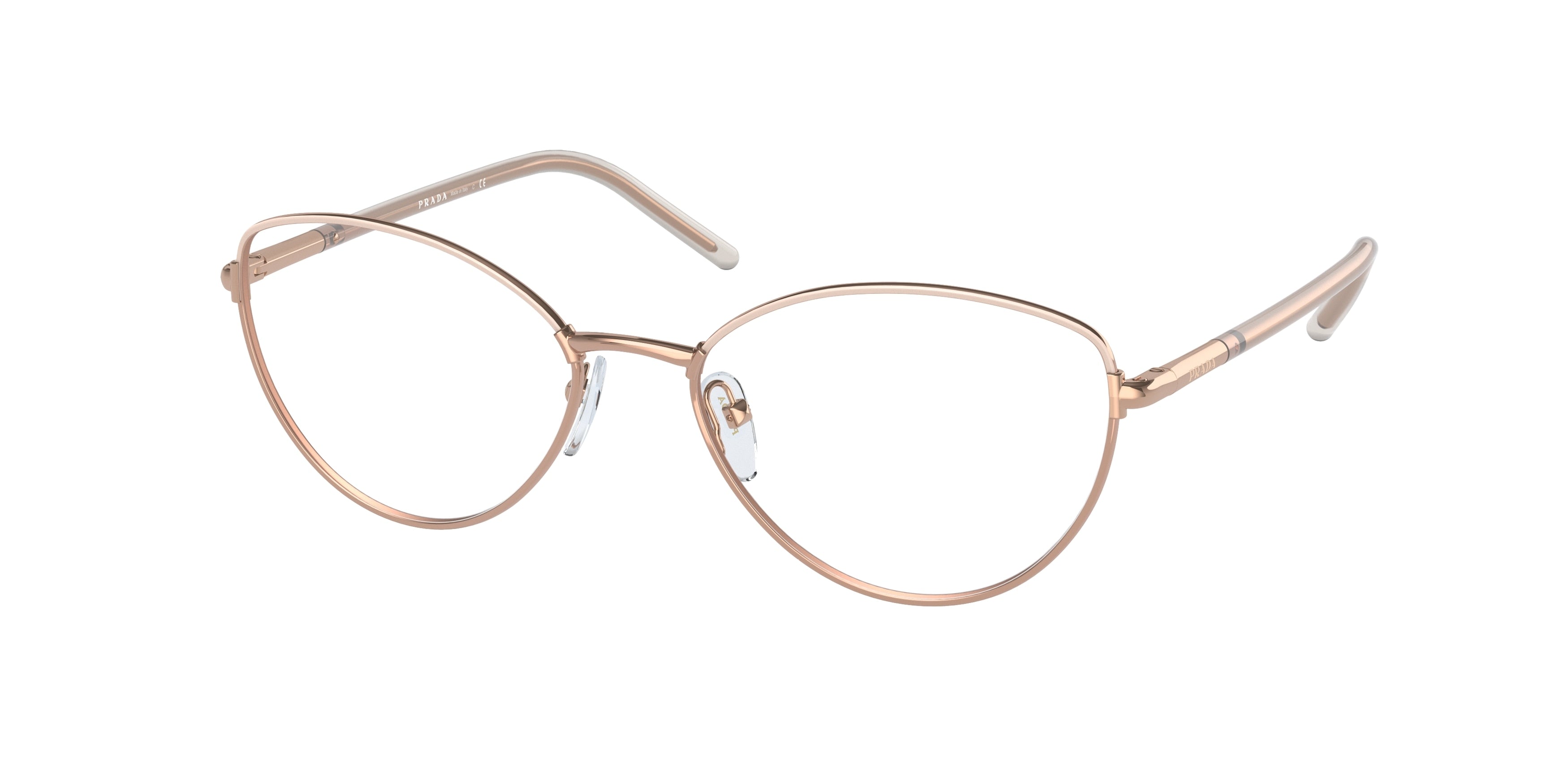 Prada PR62WV Butterfly Eyeglasses 05R1O1-Powder/Pink Gold 55-140-17 - Color Map Grey
