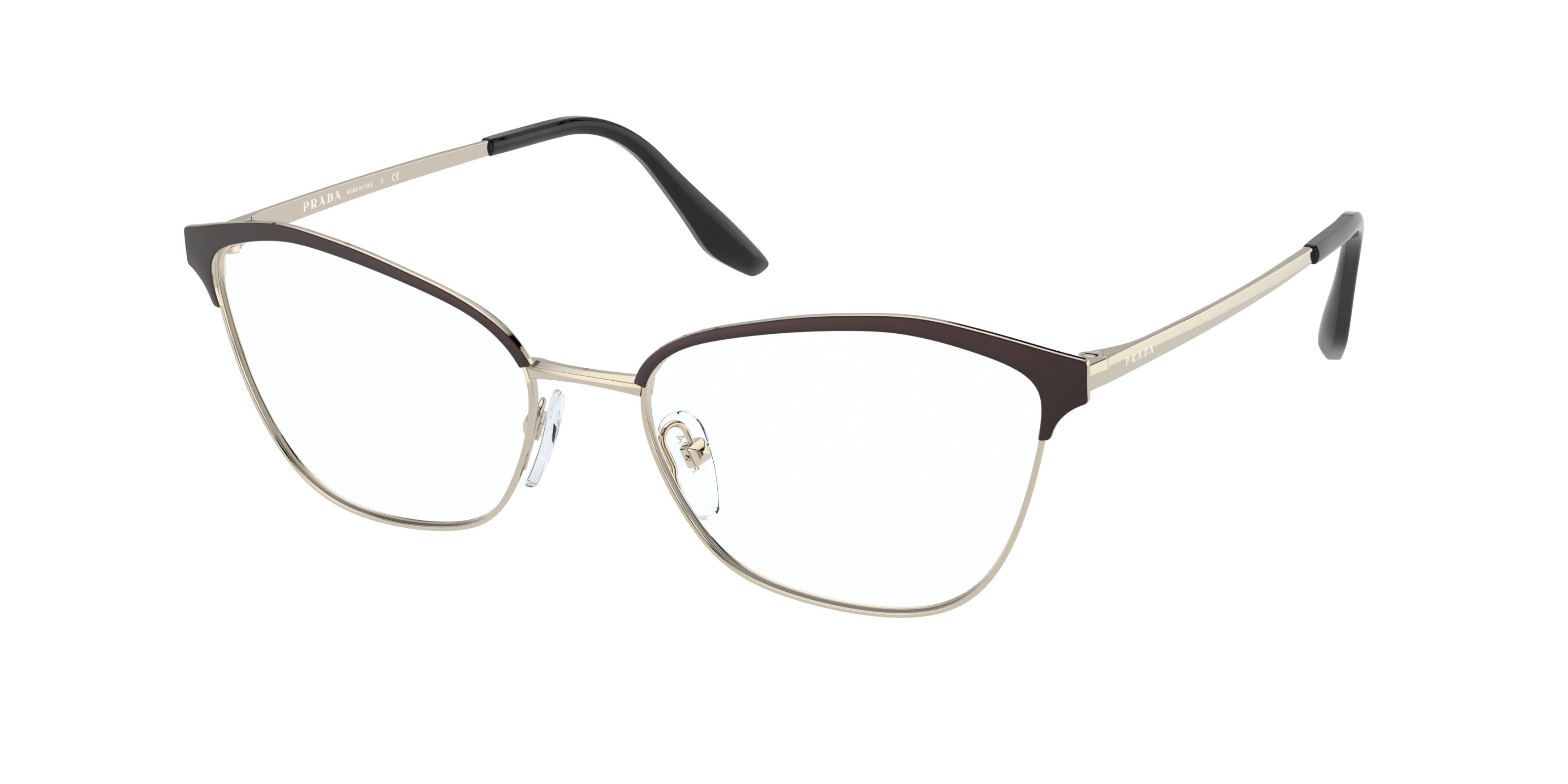 Prada PR62XV Cat Eye Eyeglasses AAV1O1-Black/Light Gold 54-145-17 - Color Map Black