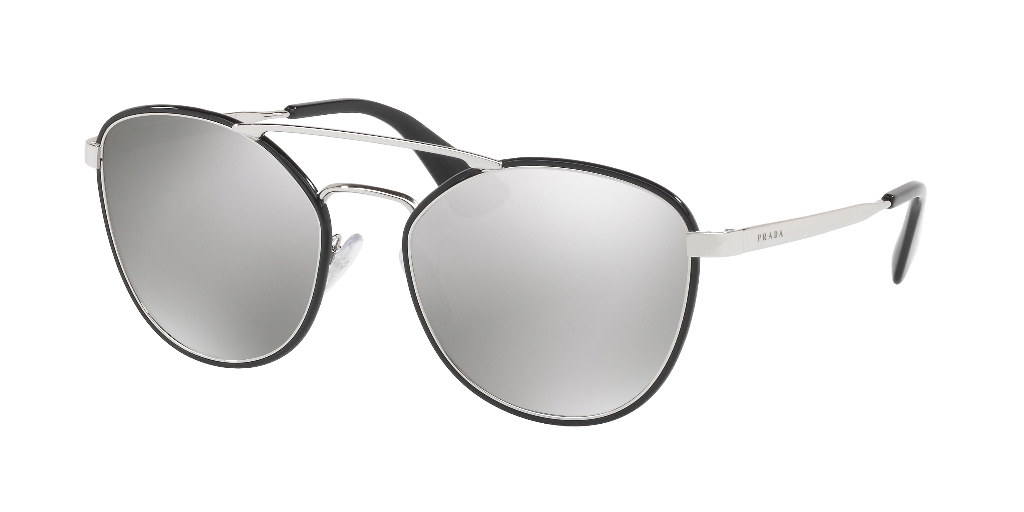 Prada PR63TS Square Sunglasses  1AB2B0-Black 55-140-19 - Color Map Black