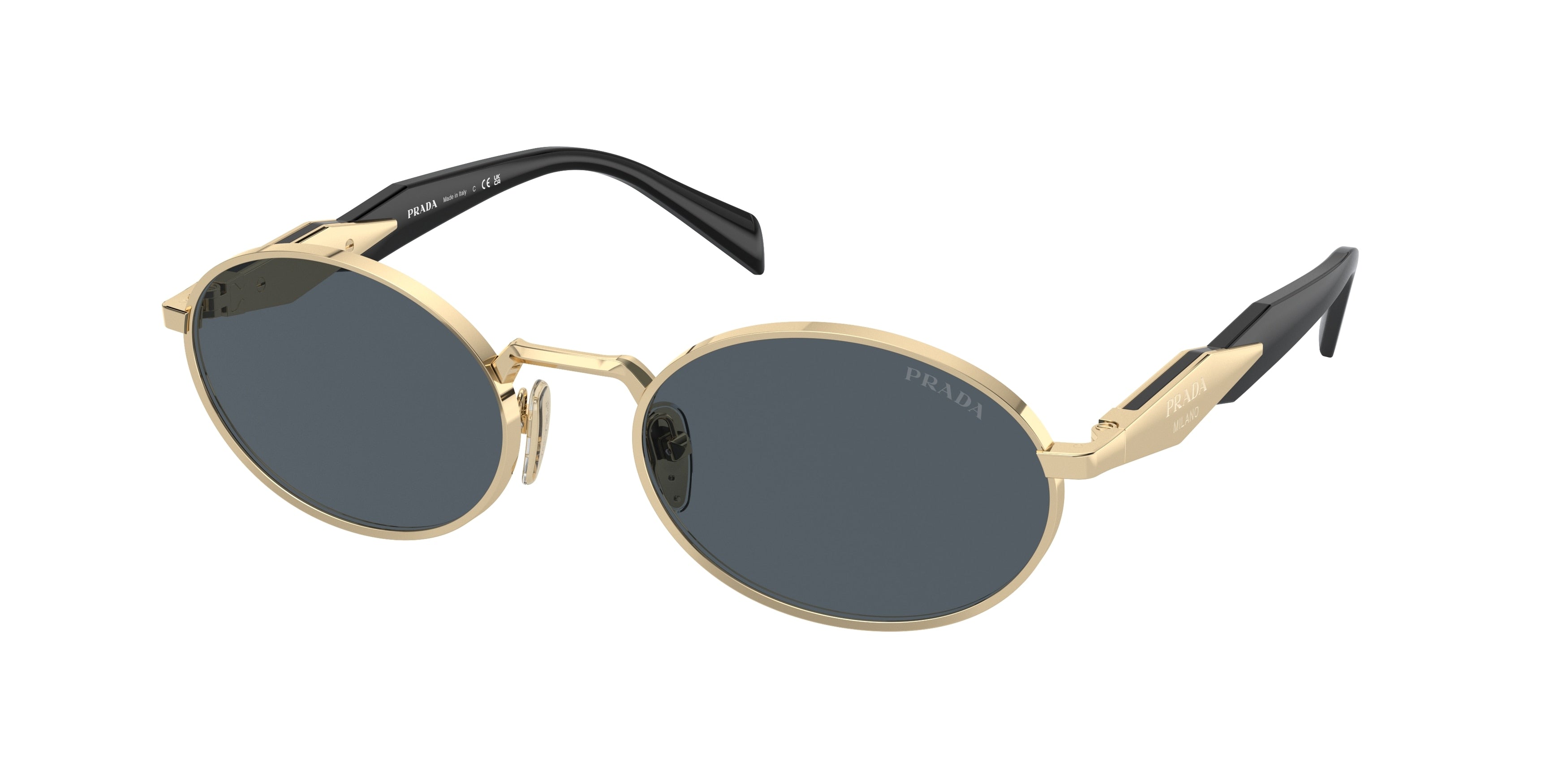 Prada PR65ZS Oval Sunglasses ZVN09T-Pale Gold 55-140-20 - Color Map Gold
