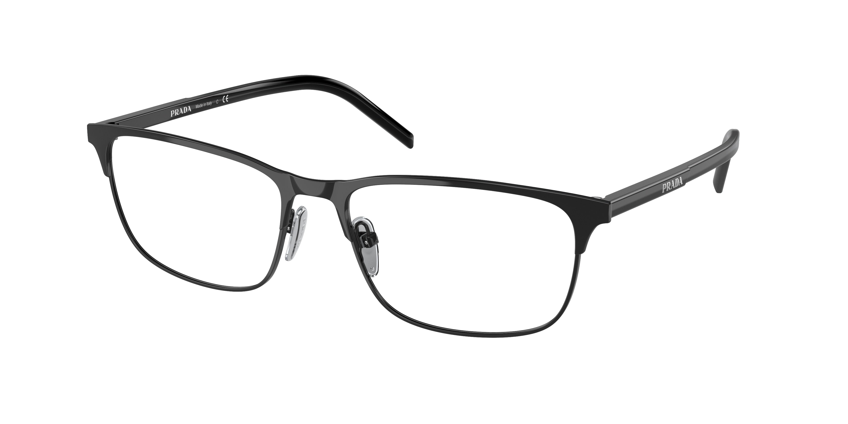 Prada PR66YV Pillow Eyeglasses 1AB1O1-Black 57-145-17 - Color Map Black