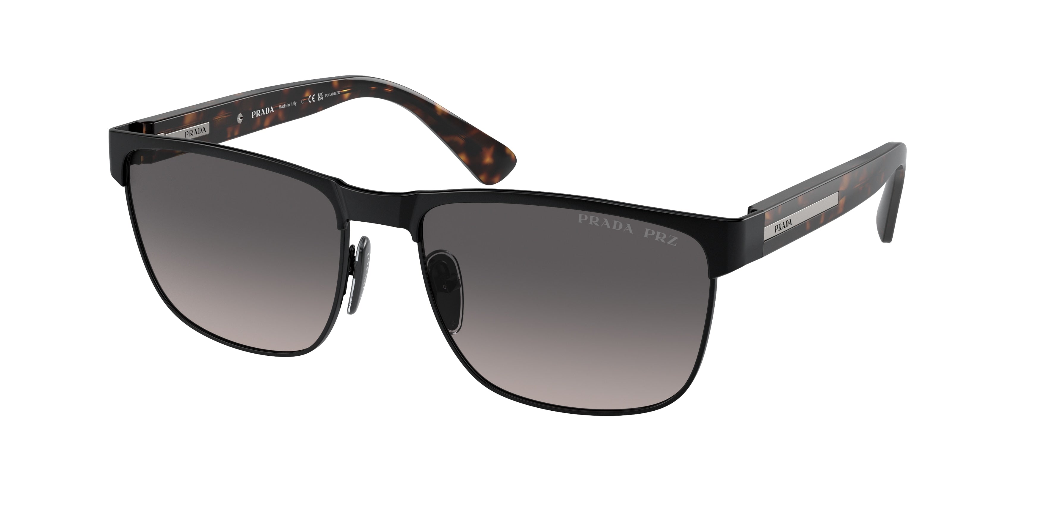 Prada PR66ZS Pillow Sunglasses 1AB09G-Black 58-140-17 - Color Map Black