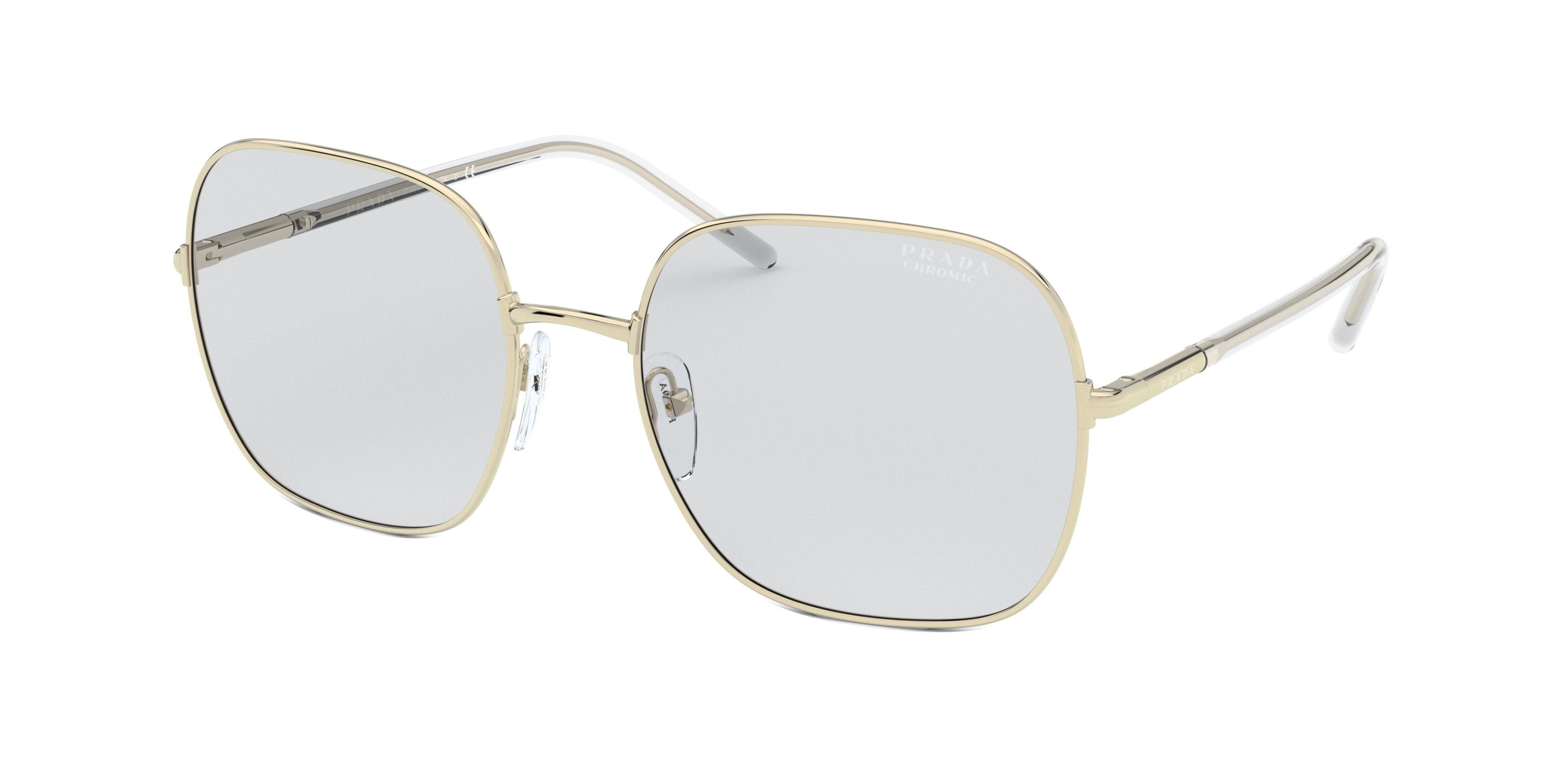 Prada PR67XS Pillow Sunglasses ZVN07D-Pale Gold 58-145-19 - Color Map Gold