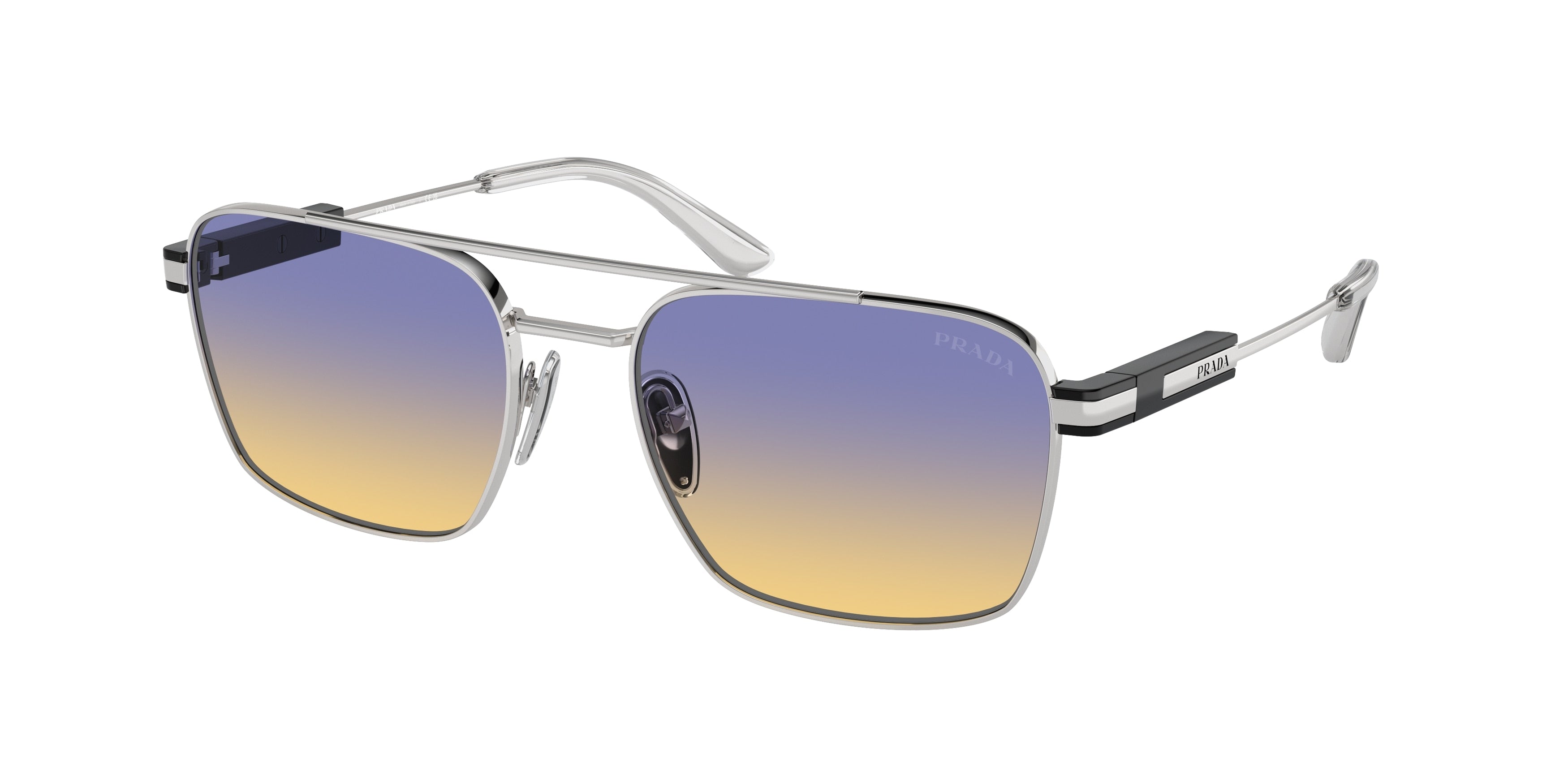 Prada PR67ZS Pillow Sunglasses 1BC06Z-Silver 56-145-18 - Color Map Silver