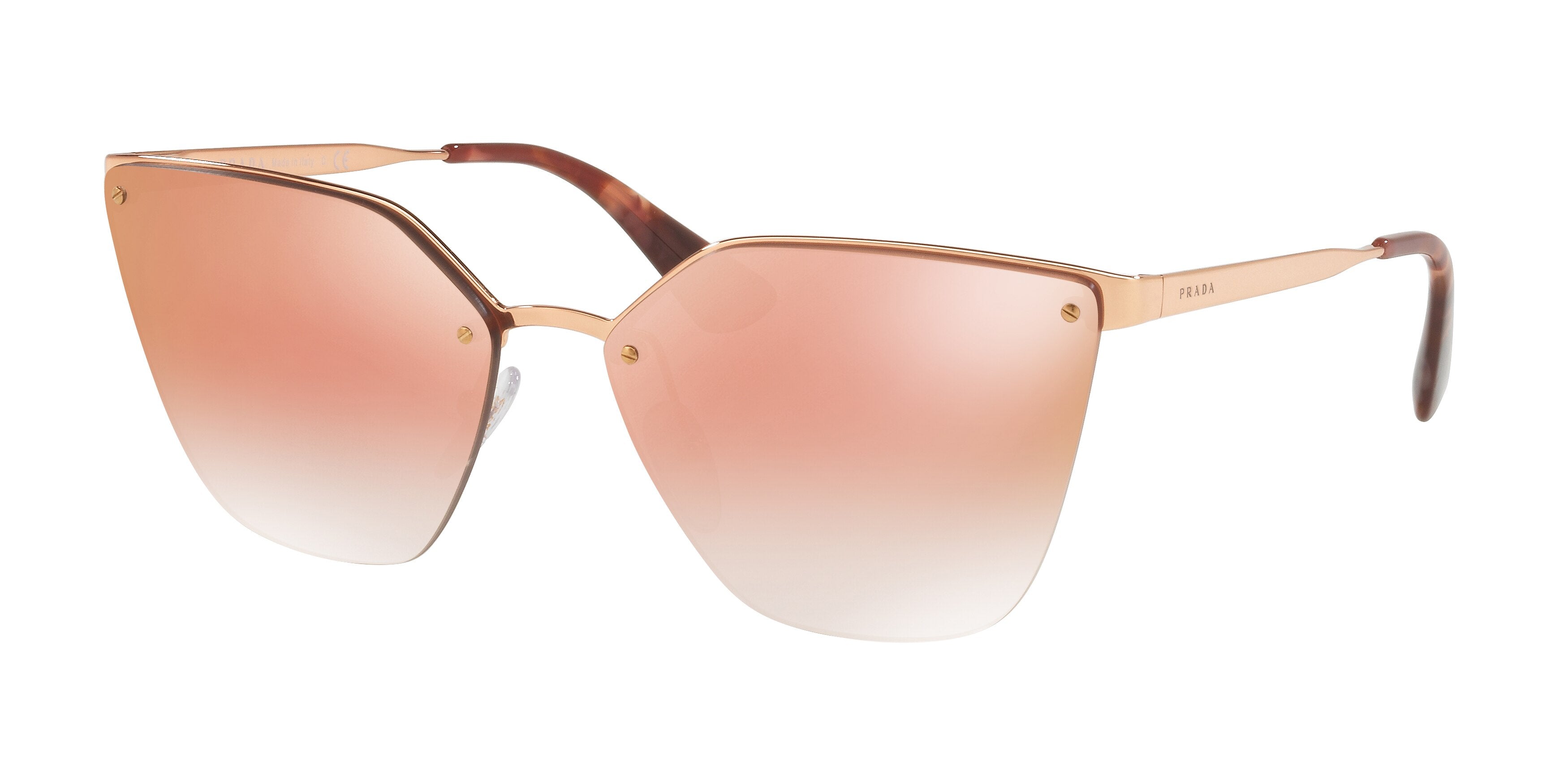 Prada CATWALK PR68TS Cat Eye Sunglasses SVFAD2-Pink Gold 63-140-15 - Color Map Pink