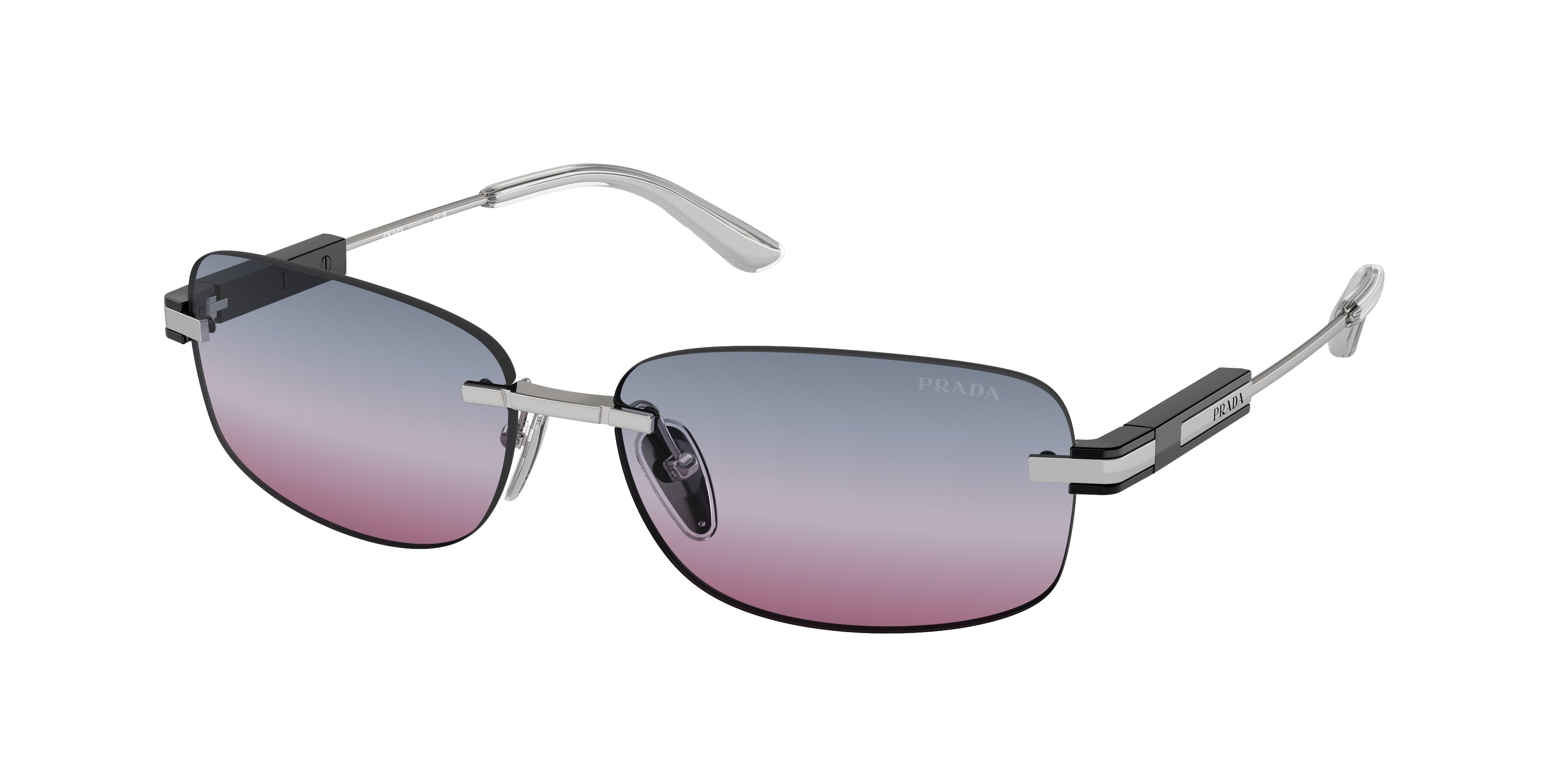 Prada PR68ZS Irregular Sunglasses 1BC08B-Silver 60-145-15 - Color Map Silver