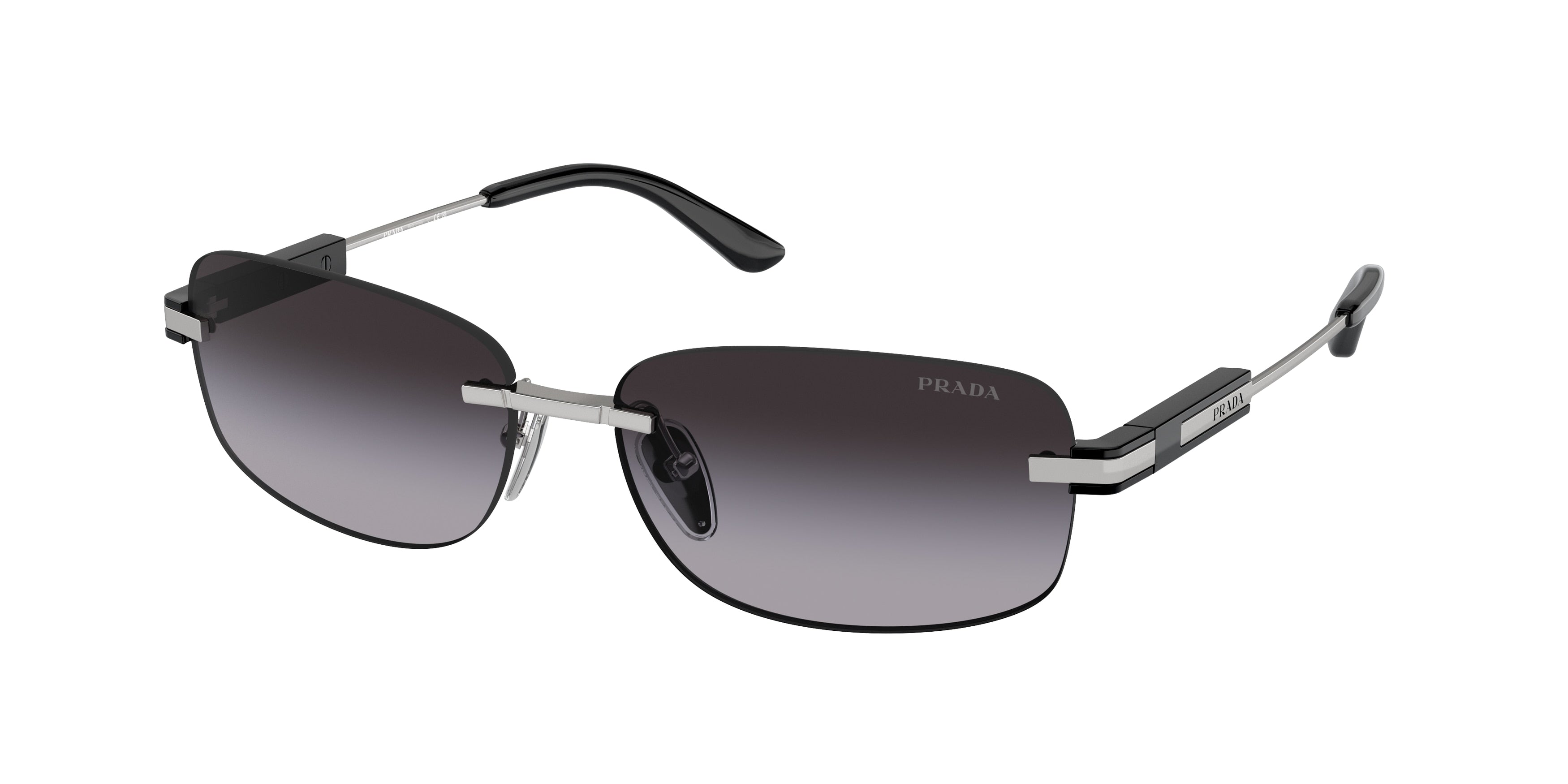 Prada PR68ZS Irregular Sunglasses 1BC09S-Silver 60-145-15 - Color Map Silver