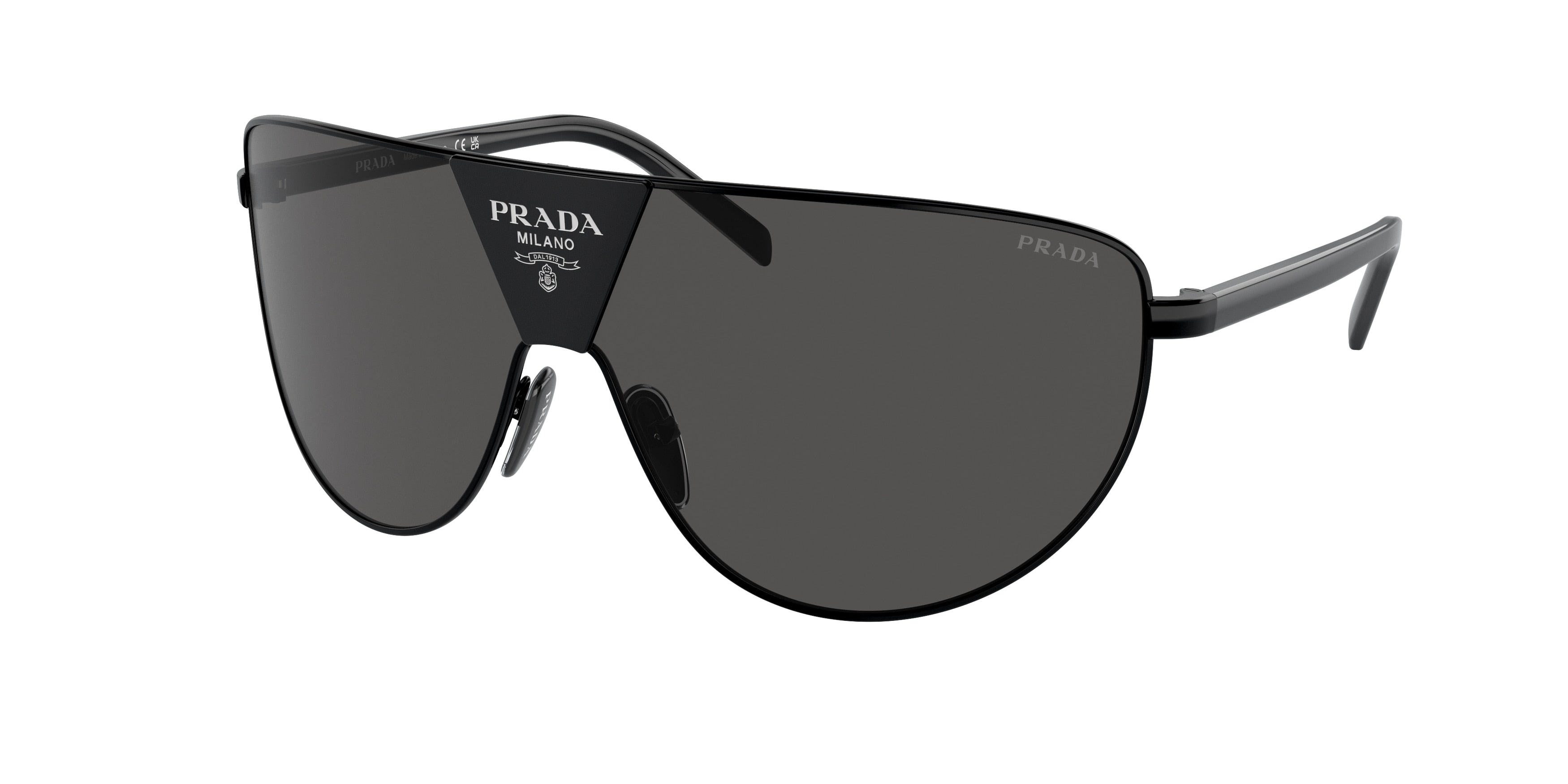 Prada PR69ZS Rectangle Sunglasses 1AB5S0-Black 37-130-137 - Color Map Black