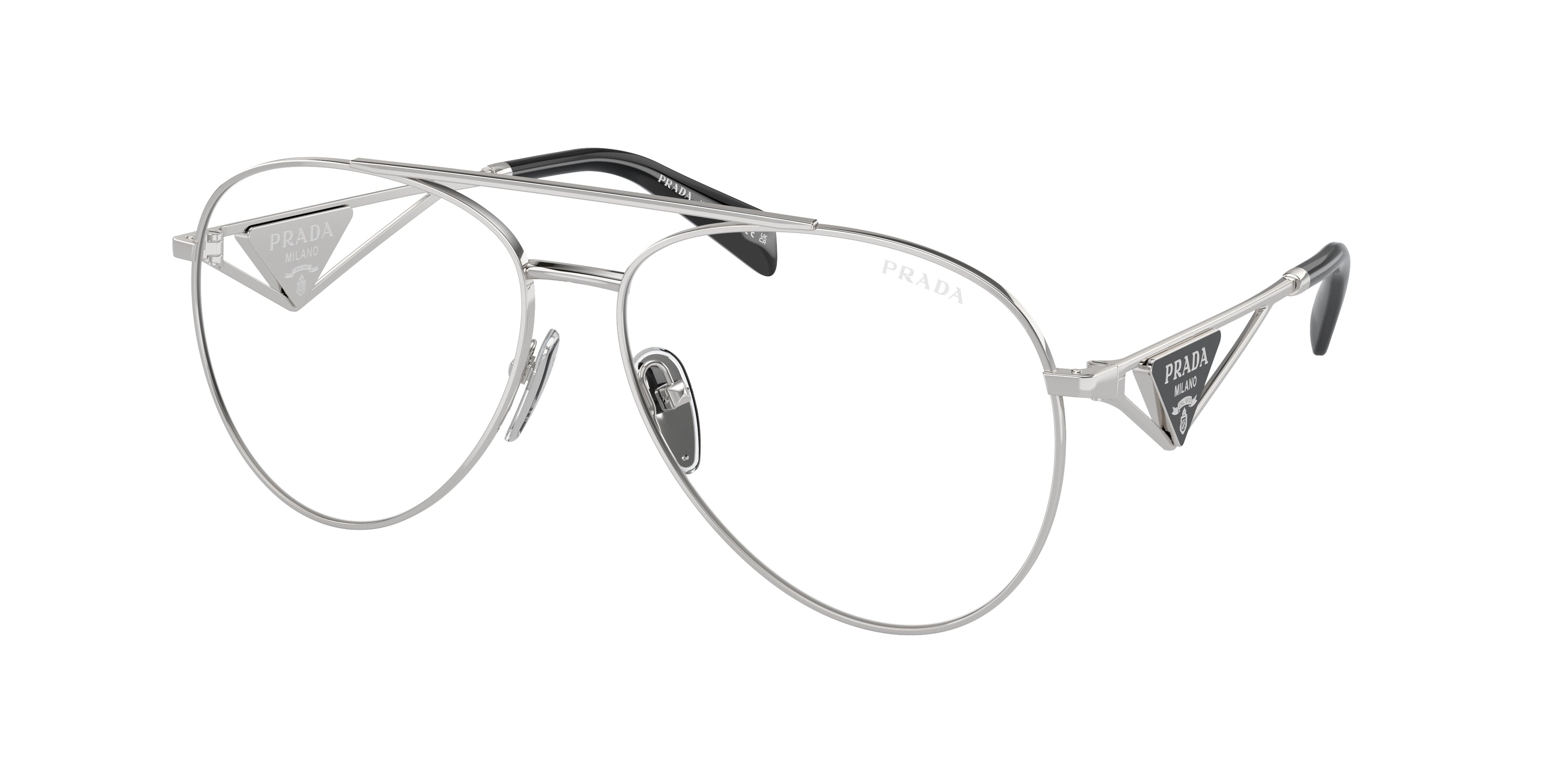 Prada PR73ZS Pilot Sunglasses 1BC08N-Silver 61-140-14 - Color Map Silver