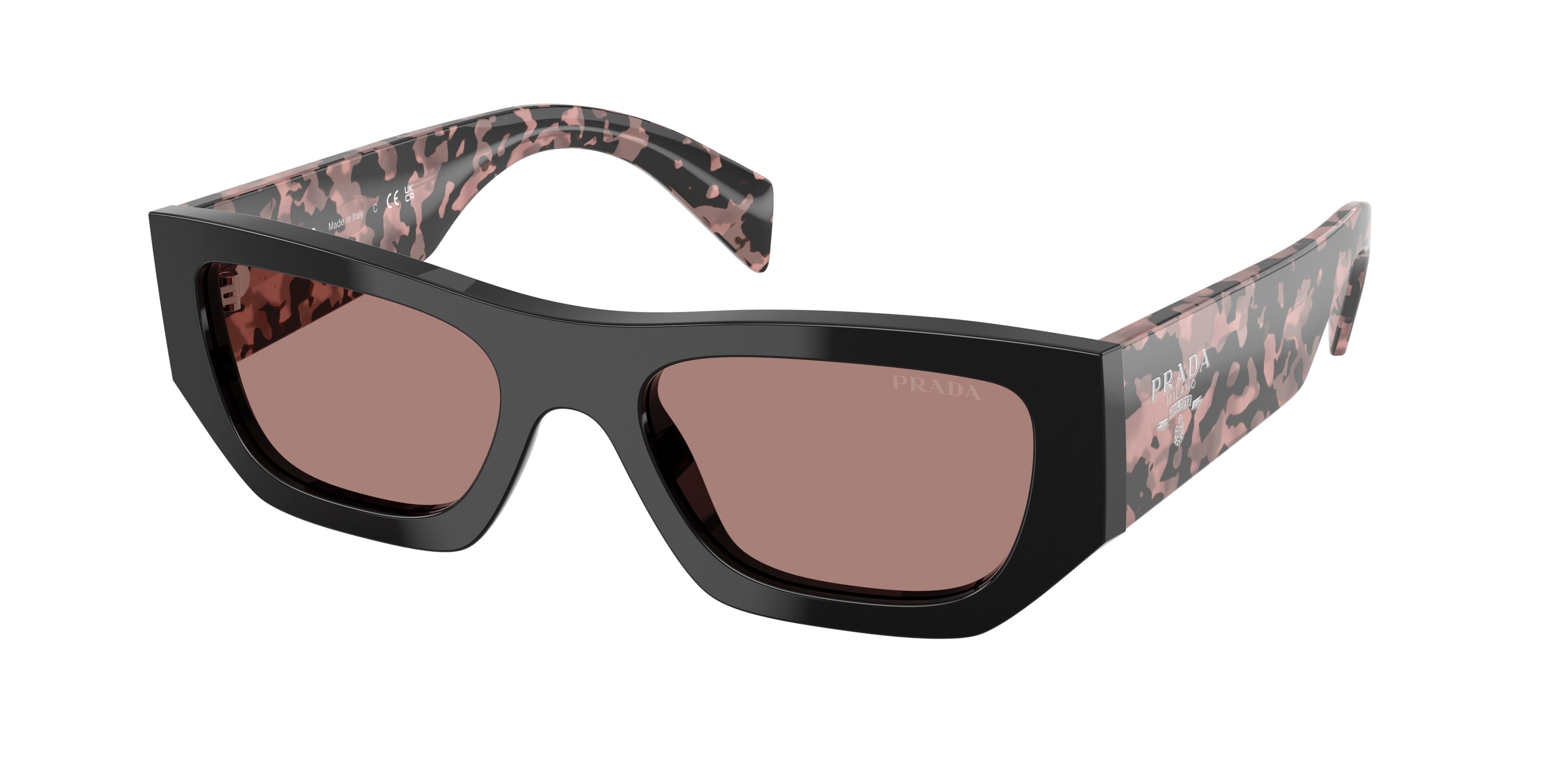 Prada PRA01S Pillow Sunglasses  13P60B-Black 53-145-20 - Color Map Black