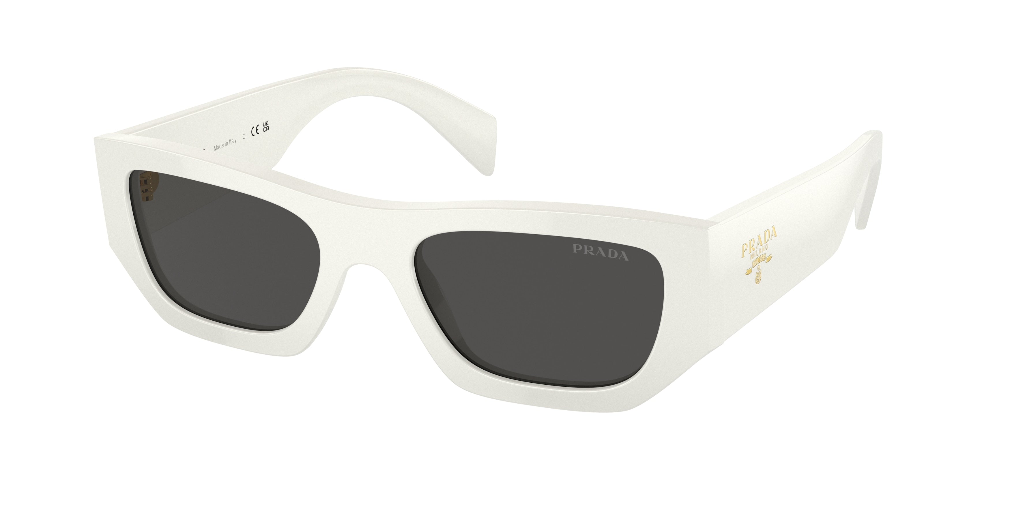 Prada PRA01S Pillow Sunglasses 17K08Z-White 53-145-20 - Color Map White