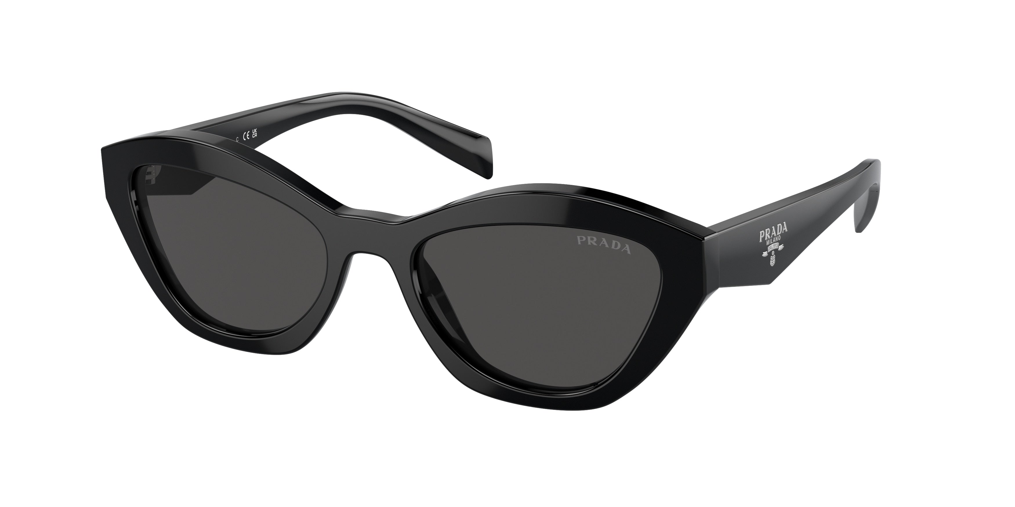 Prada PRA02S Butterfly Sunglasses  16K08Z-Black 52-140-19 - Color Map Black