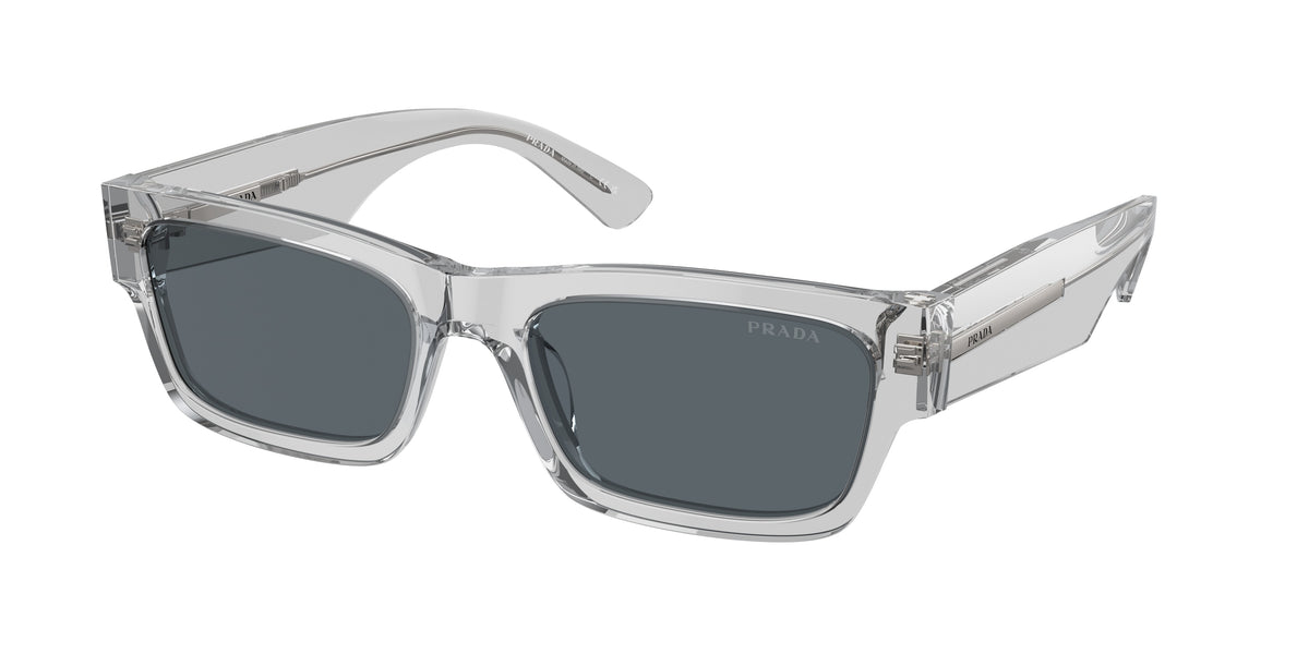 Prada PRA03S Rectangle Sunglasses 17P0A9-Crystal Grey 56-145-19 - Color Map Grey