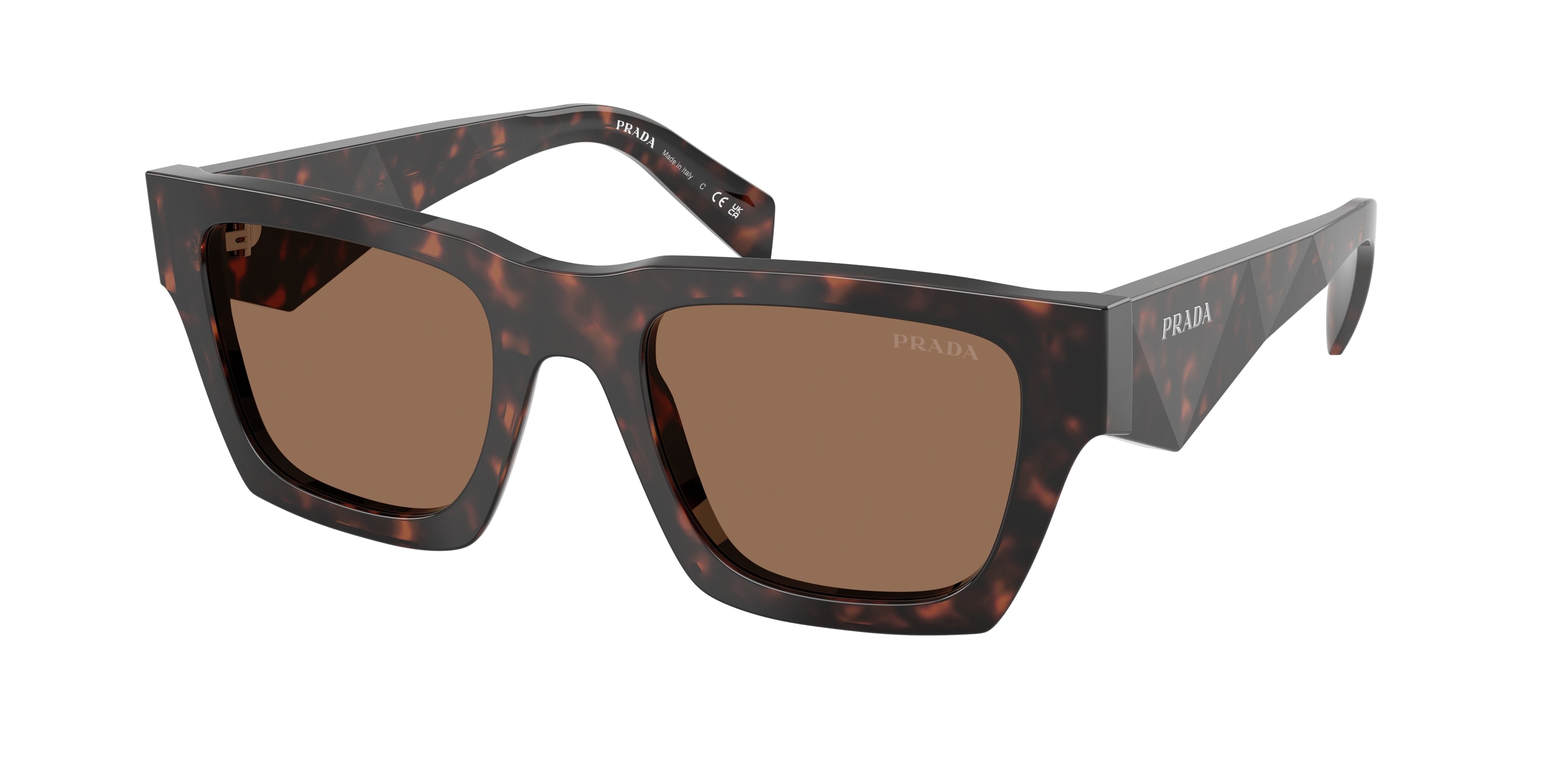 Prada PRA06S Pillow Sunglasses 17N06B-Root Tortoise 50-145-21 - Color Map Tortoise