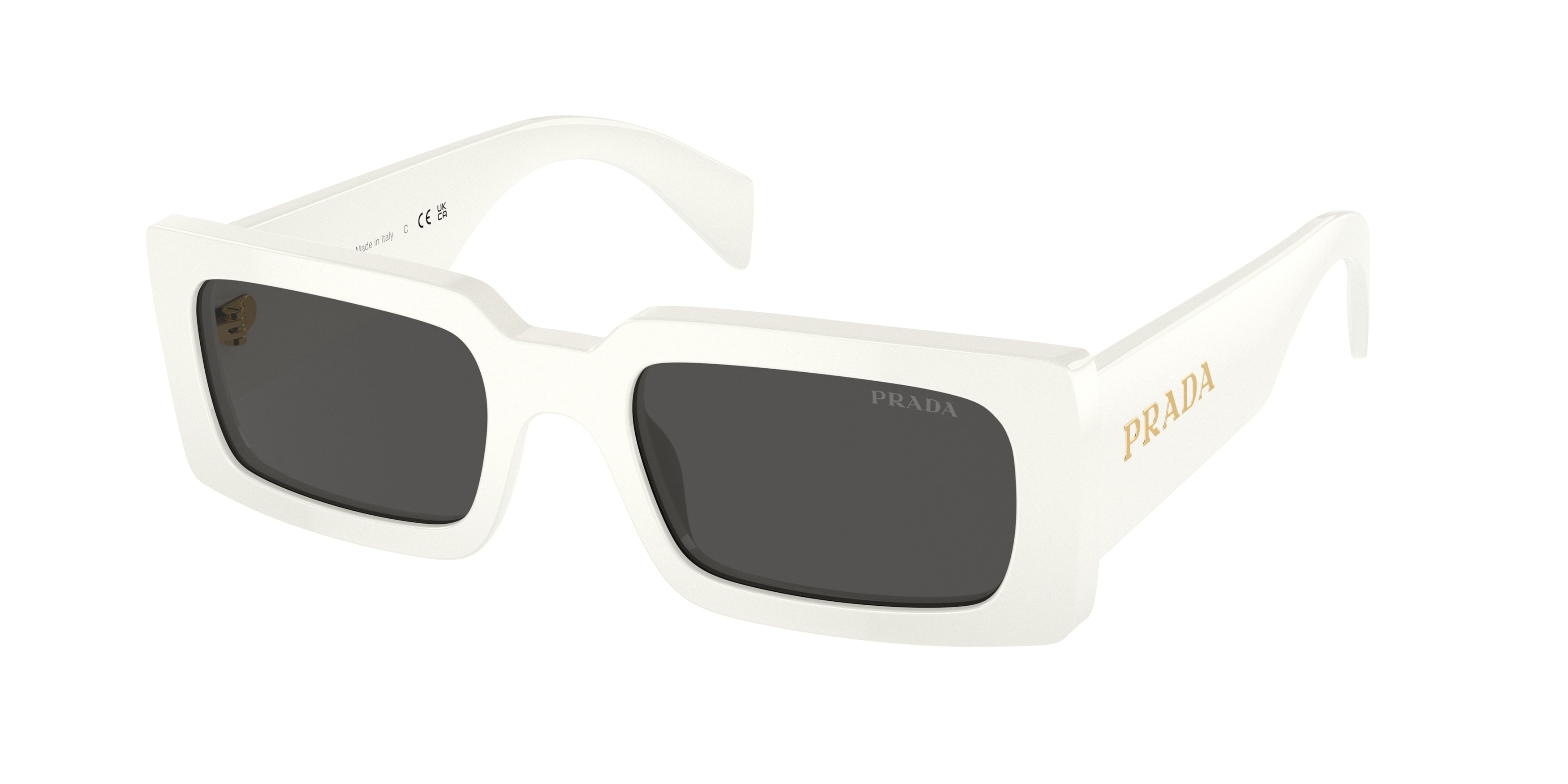 Prada PRA07S Pillow Sunglasses 1425S0-Talc 52-145-20 - Color Map White