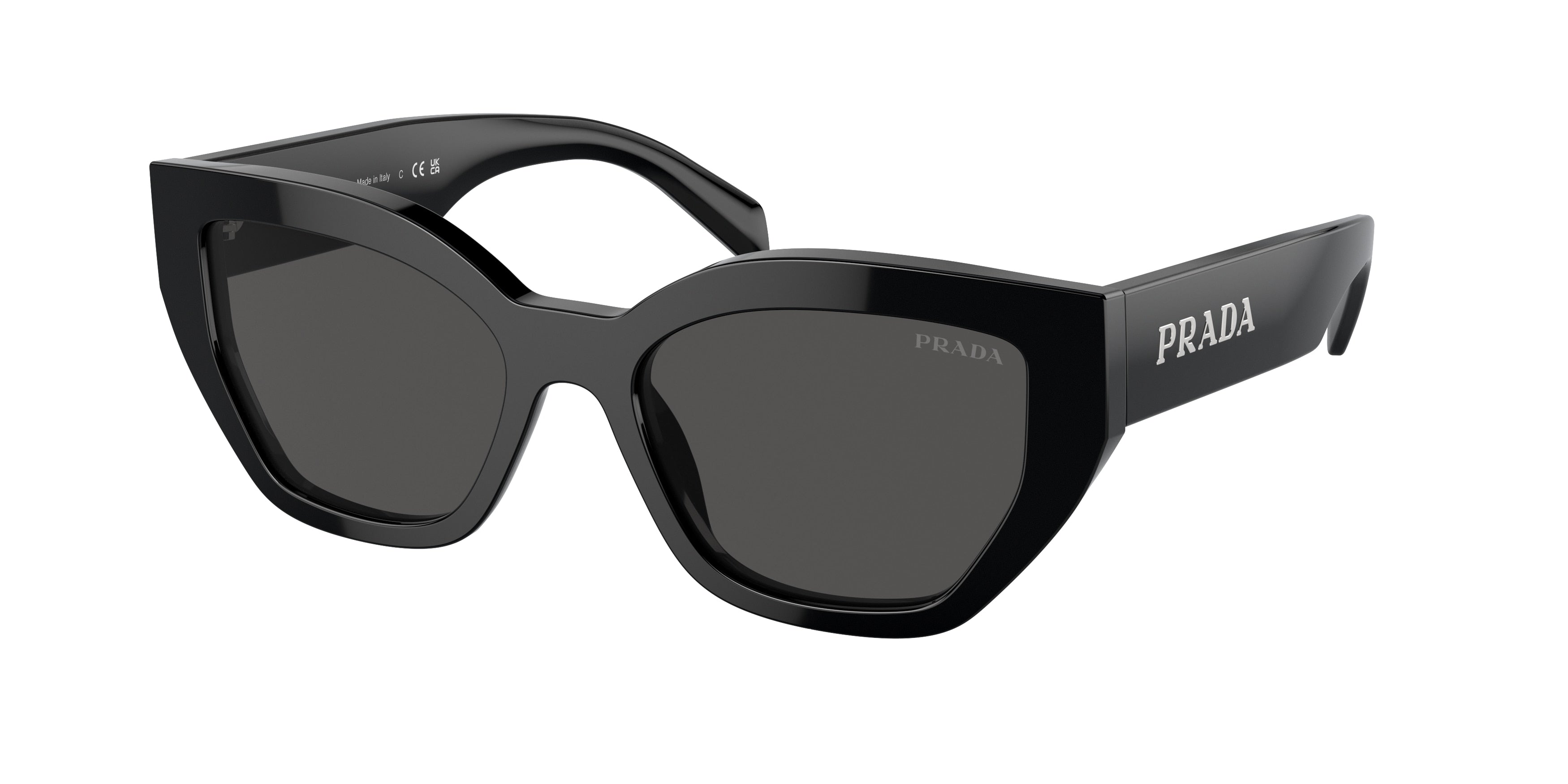 Prada PRA09SF Butterfly Sunglasses 1AB5S0-Black 55-145-16 - Color Map Black