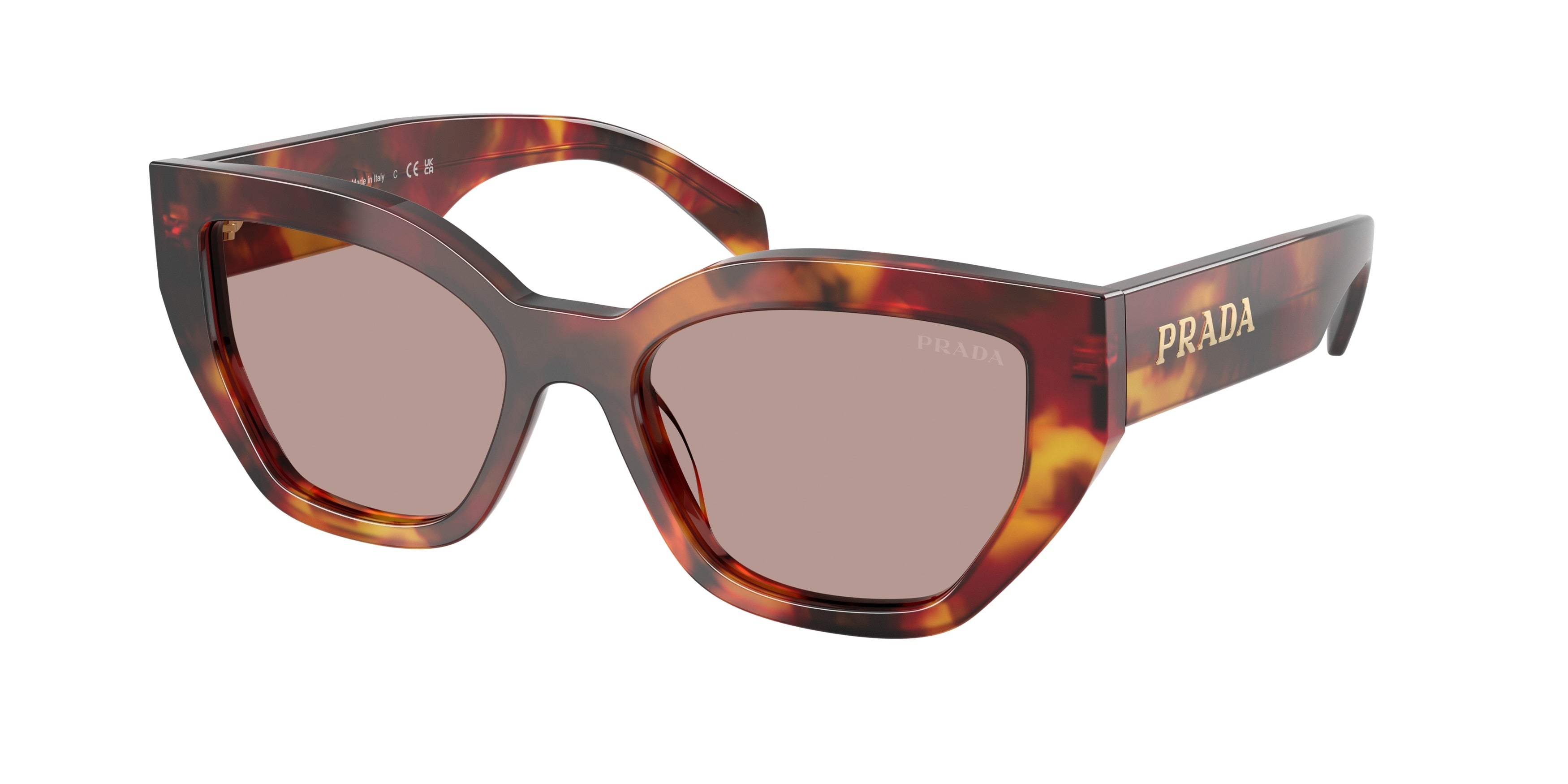 Prada PRA09SF Butterfly Sunglasses 22A20I-Poppy Tortoise 55-145-16 - Color Map Tortoise