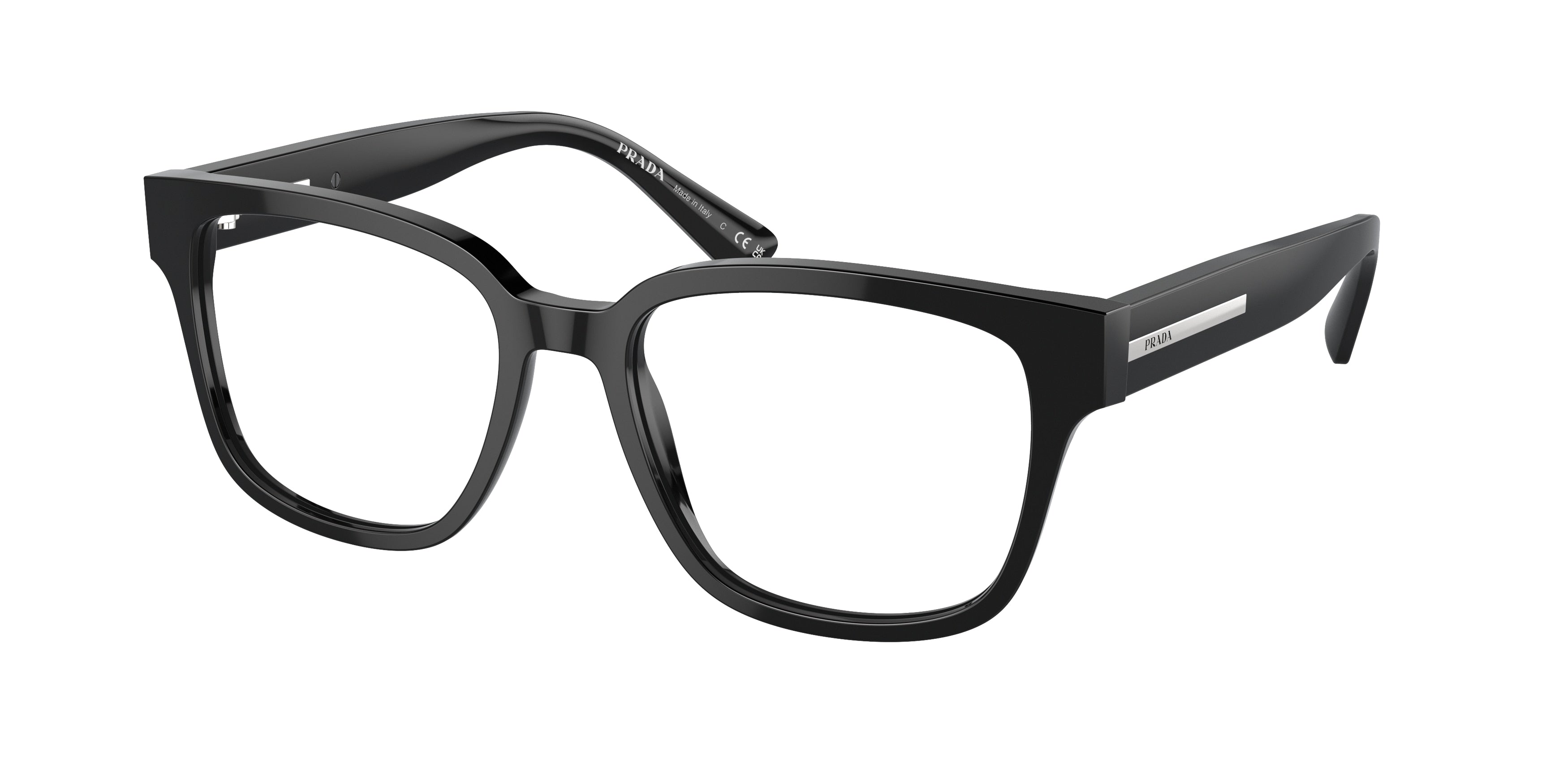 Prada PRA09VF Pillow Eyeglasses  16K1O1-Black 55-145-17 - Color Map Black