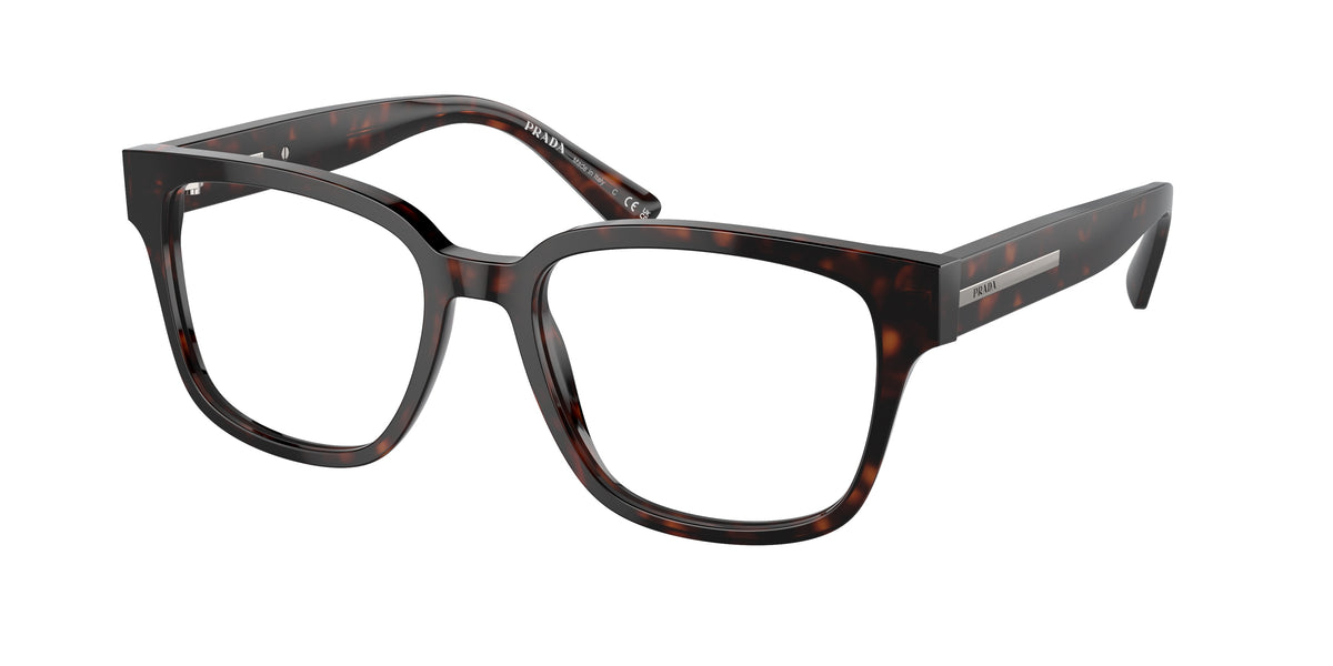 Prada PRA09VF Pillow Eyeglasses 17N1O1-Havana 55-145-17 - Color Map Tortoise
