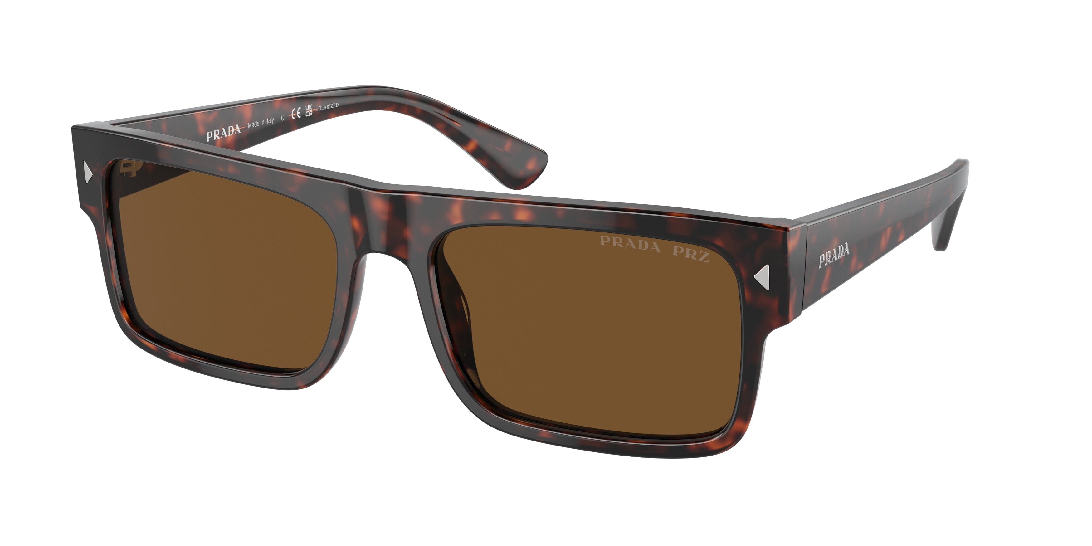 Prada PRA10SF Rectangle Sunglasses 17N01D-Havana 59-150-17 - Color Map Tortoise