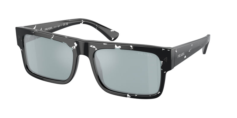 Prada PRA10S Rectangle Sunglasses 15O01A-Havana Black Transparent 59-150-19 - Color Map Brown