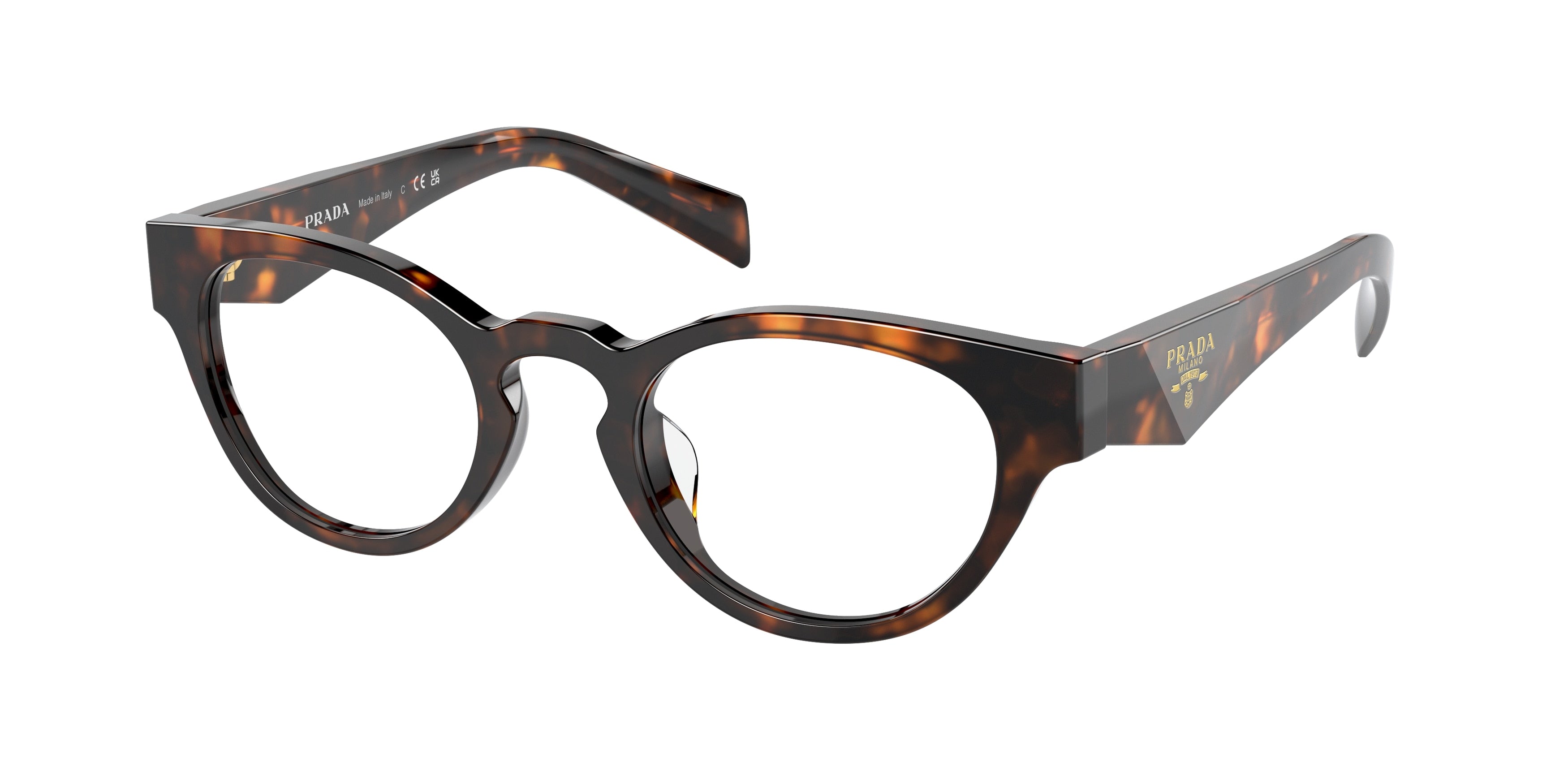 Prada PRA11VD Oval Eyeglasses  14L1O1-Honey Tortoise 49-145-22 - Color Map Tortoise