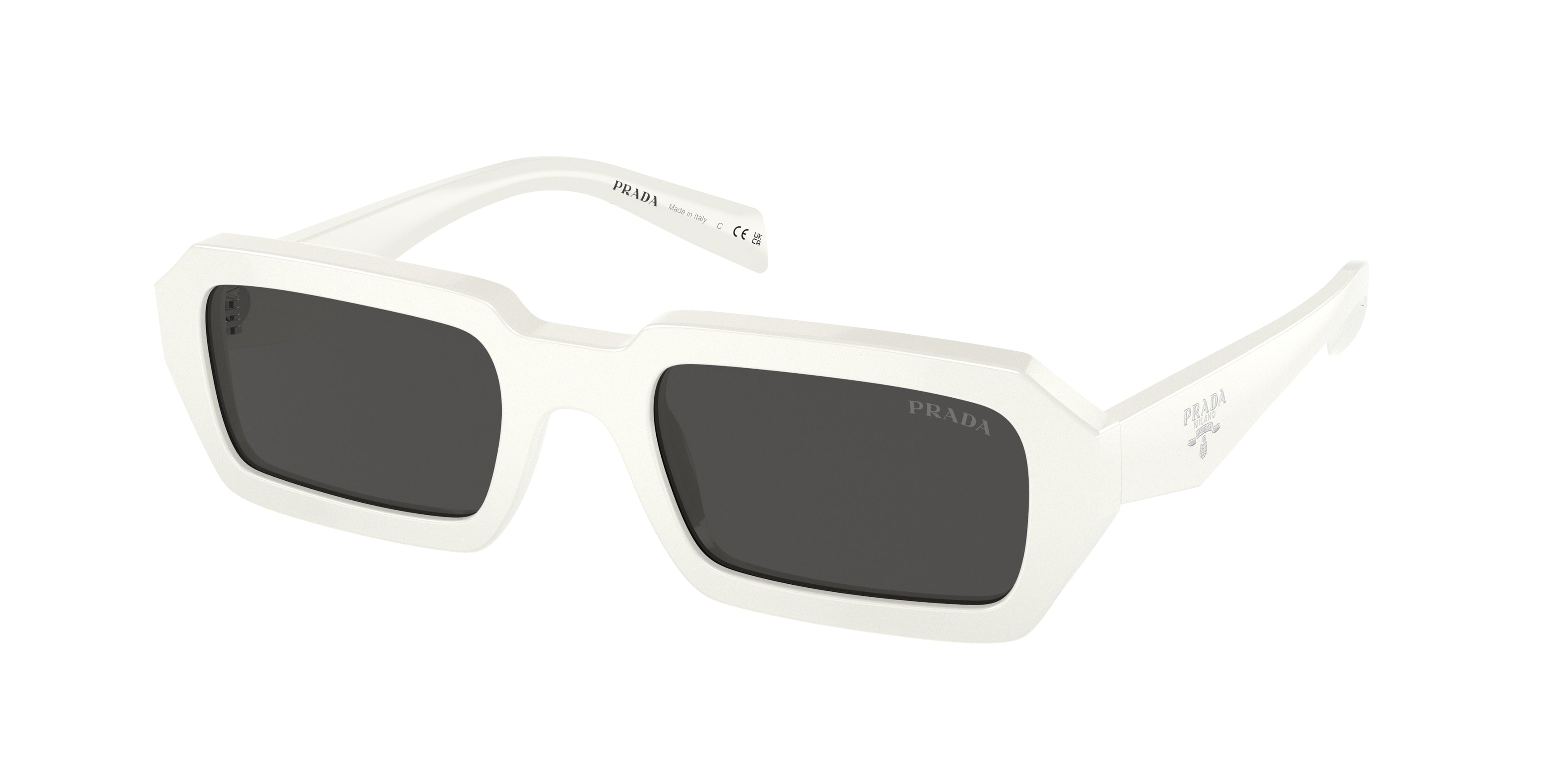 Prada PRA12SF Irregular Sunglasses 17K08Z-White 54-140-19 - Color Map White