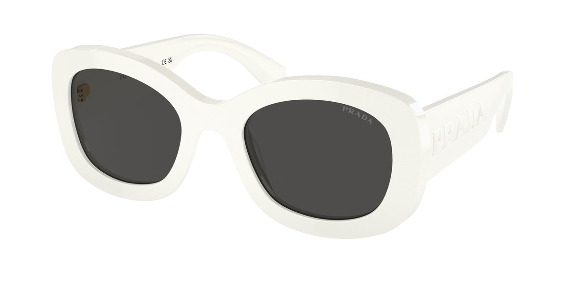 Prada PRA13S Oval Sunglasses 1425S0-Talc 54-145-23 - Color Map White
