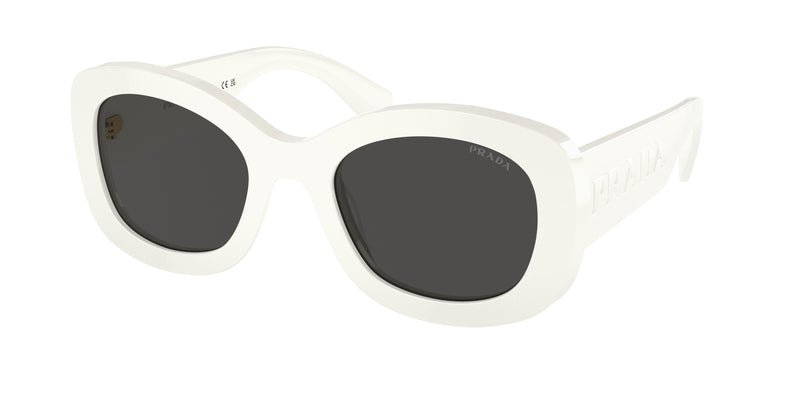Prada PRA13S Oval Sunglasses 1425S0-Talc 54-145-23 - Color Map White