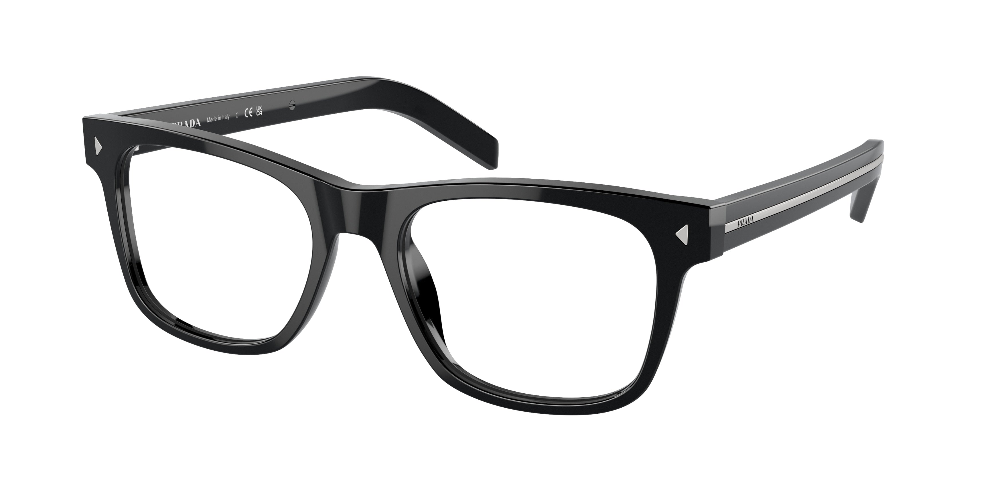 Prada PRA13V Pillow Eyeglasses 16K1O1-Black 54-150-19 - Color Map Black