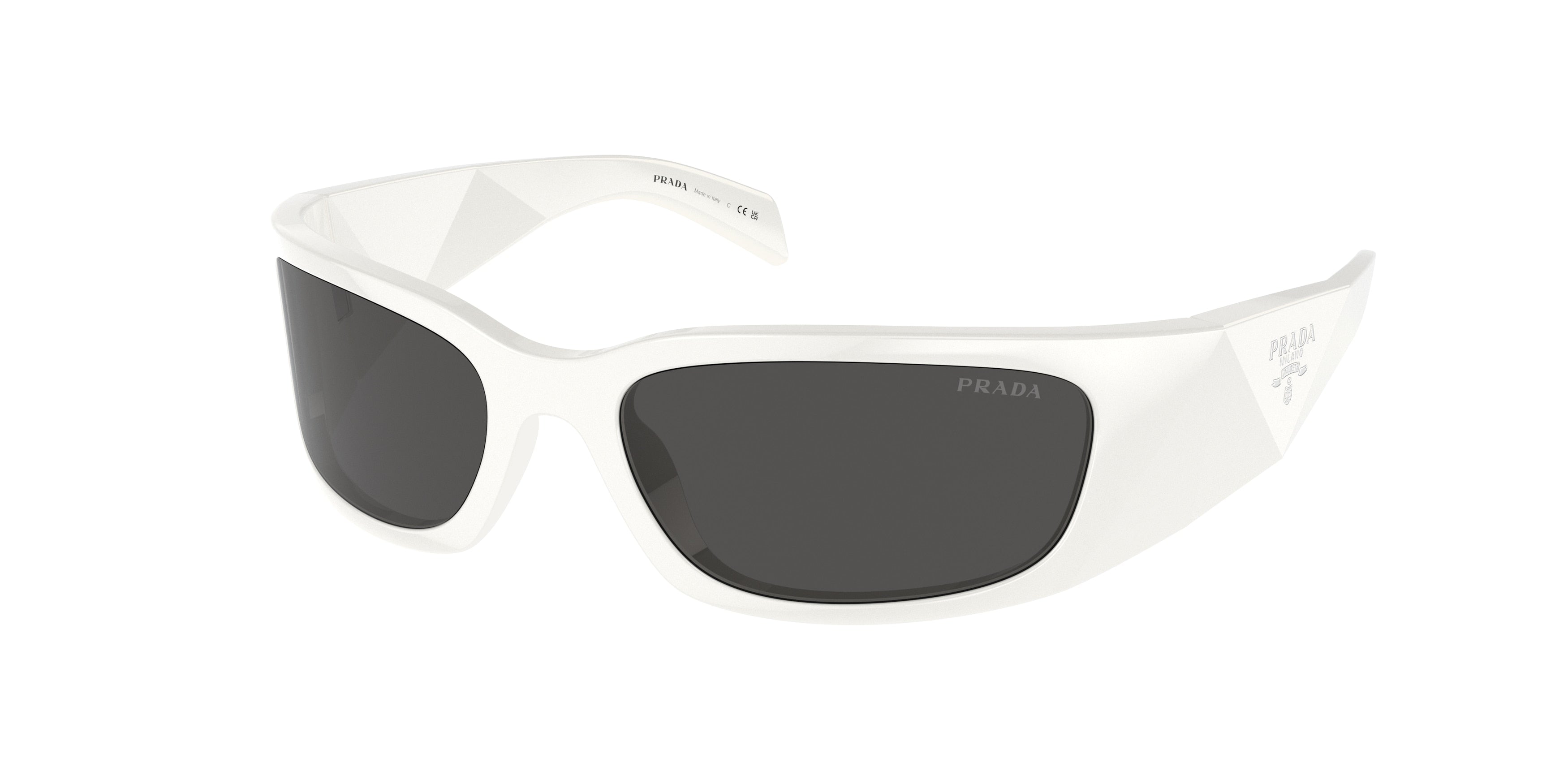 Prada PRA14S Butterfly Sunglasses 1425S0-Talc 60-120-18 - Color Map White