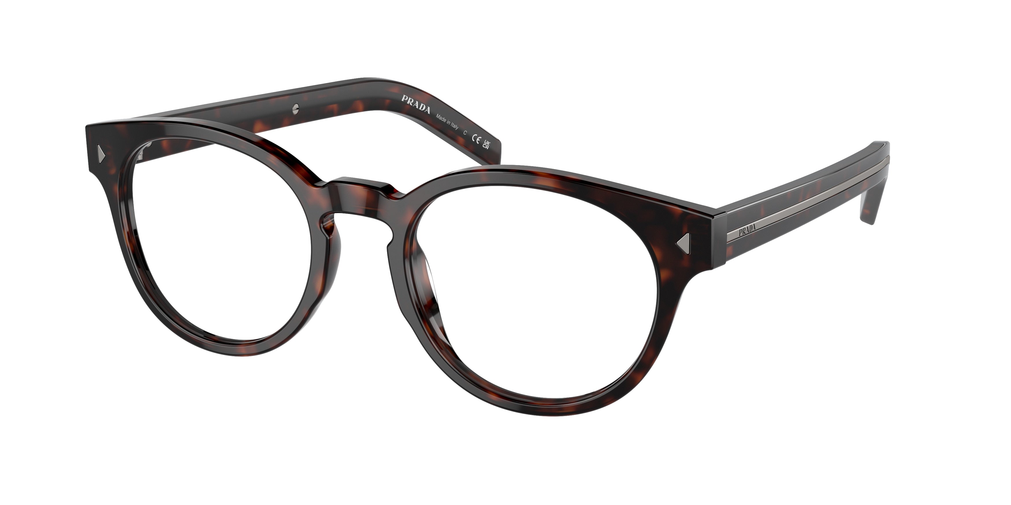 Prada PRA14VF Phantos Eyeglasses 17N1O1-Radica Tortoise 52-150-20 - Color Map Tortoise