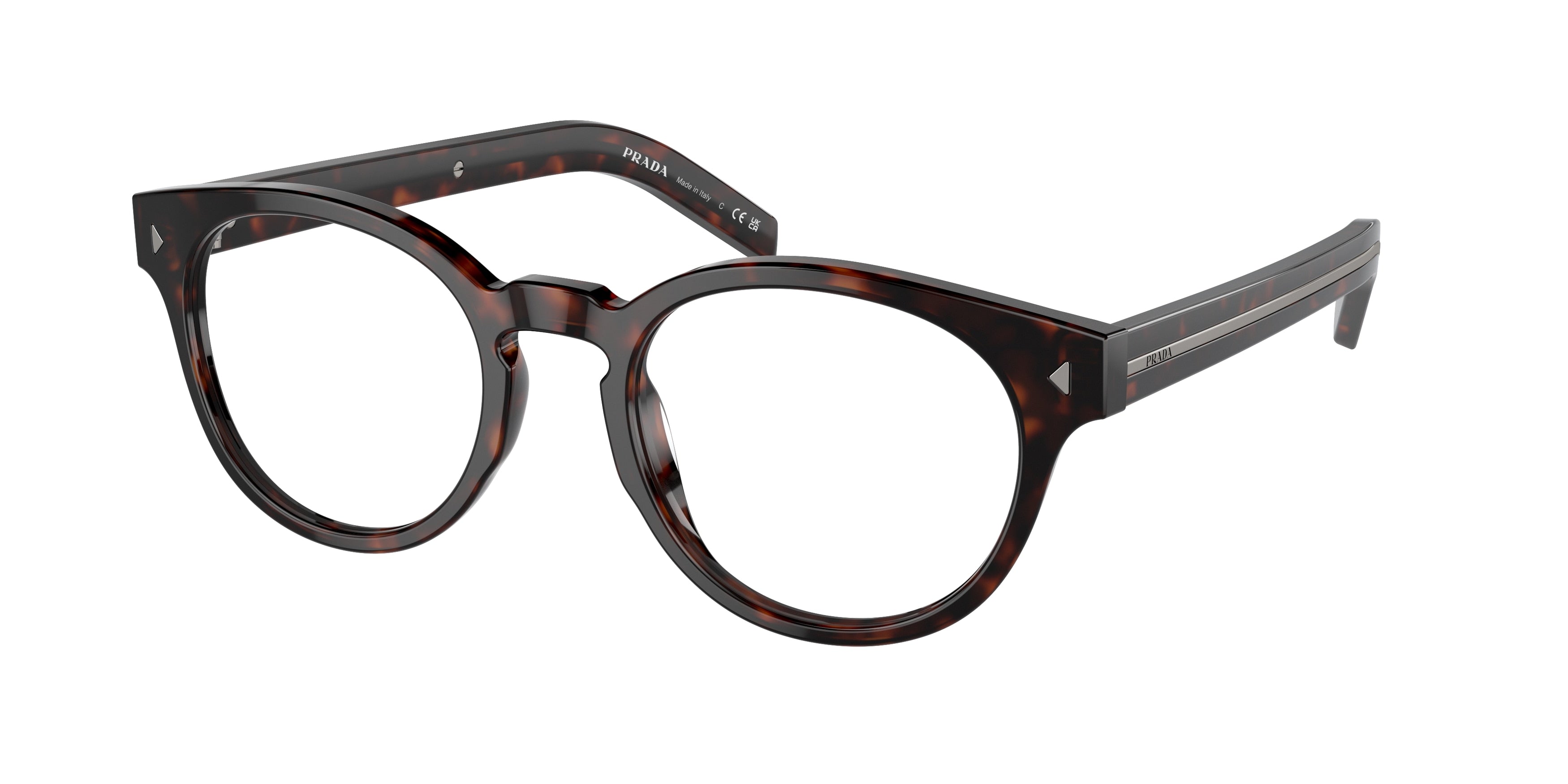 Prada PRA14V Phantos Eyeglasses 17N1O1-Radica Tortoise 52-150-21 - Color Map Tortoise