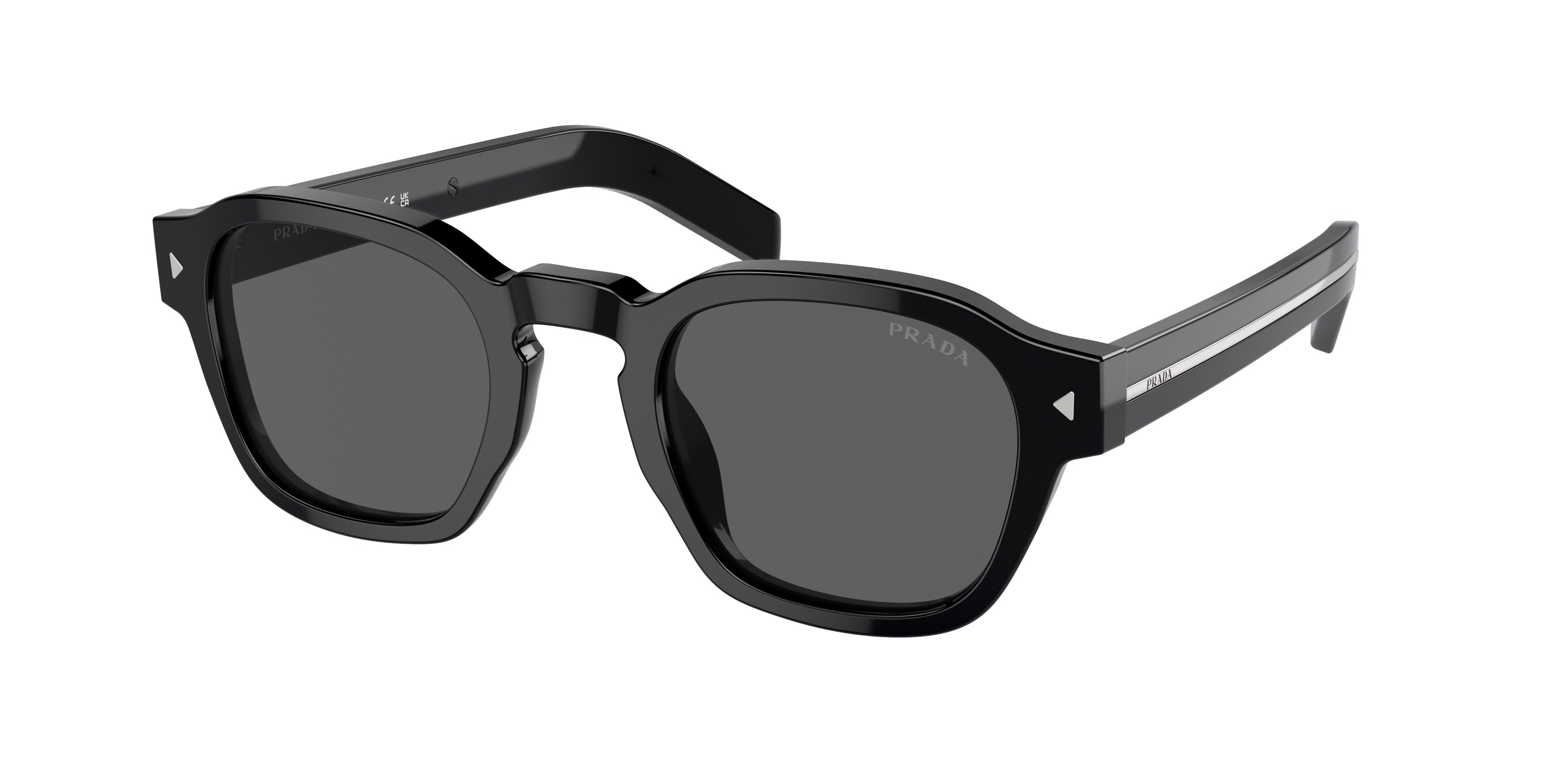 Prada PRA16SF Phantos Sunglasses 16K731-Black 53-150-21 - Color Map Black