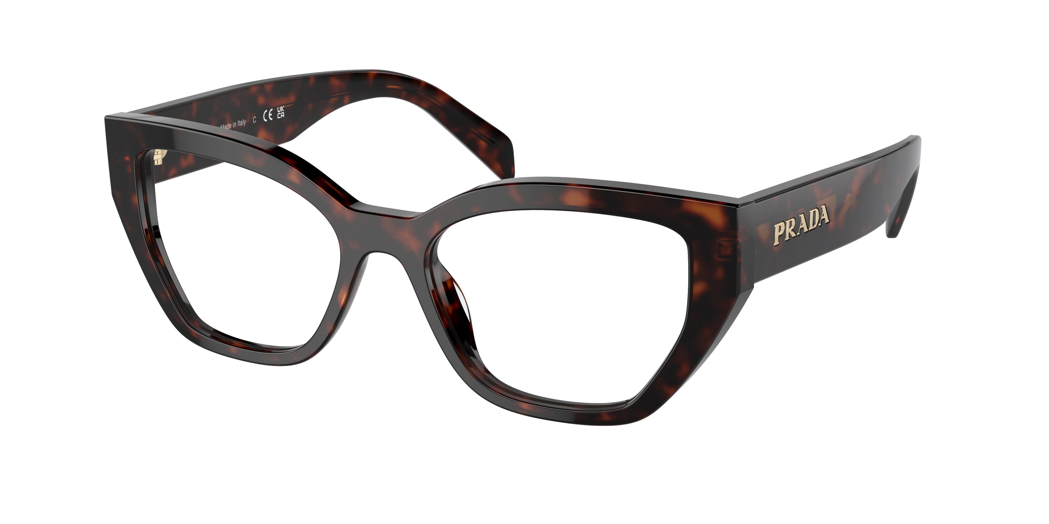 Prada PRA16V Irregular Eyeglasses 17N1O1-Root Tortoise 53-145-18 - Color Map Tortoise