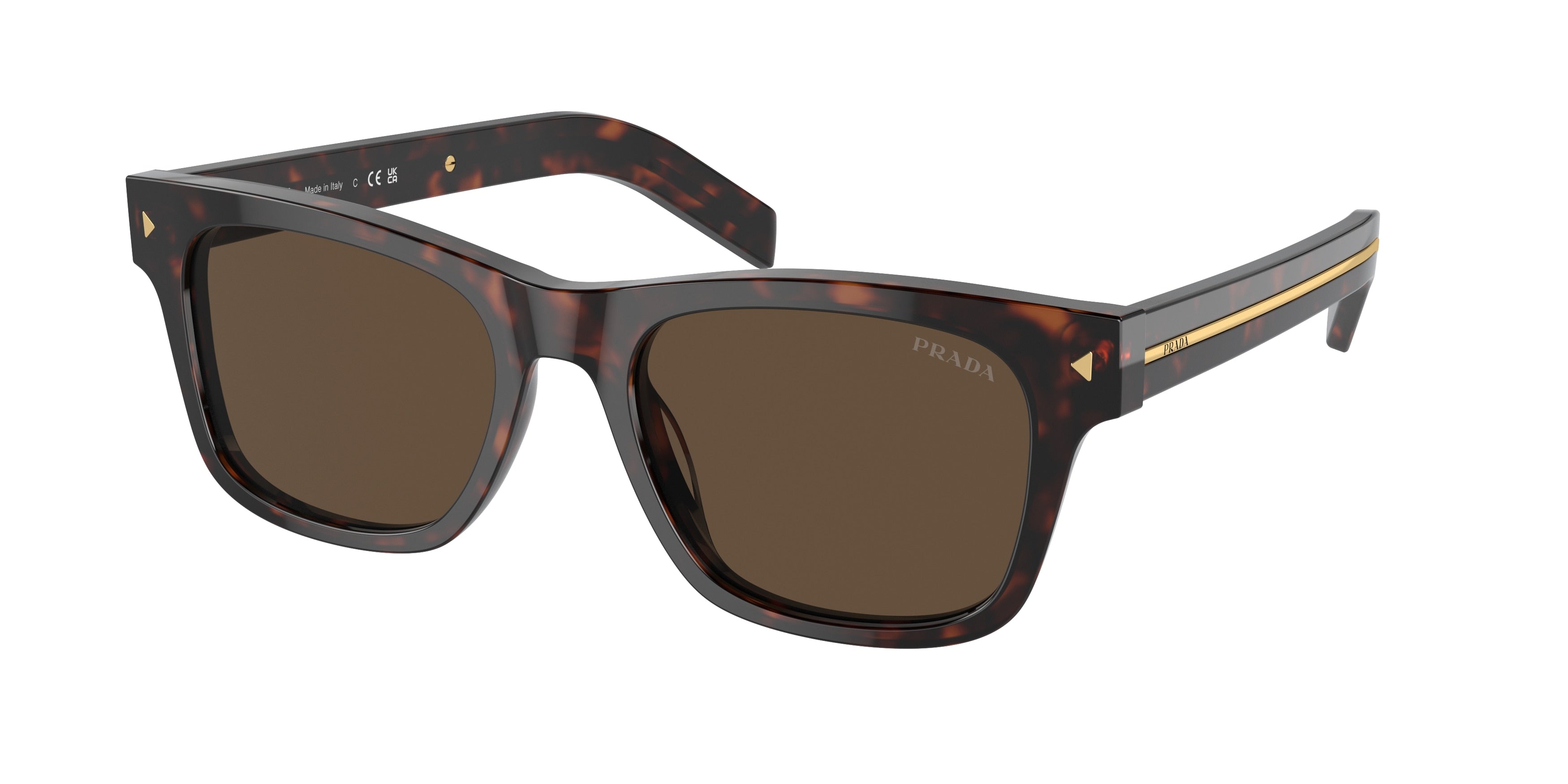 Prada PRA17SF Rectangle Sunglasses 17N70F-Radica Tortoise 55-150-18 - Color Map Tortoise