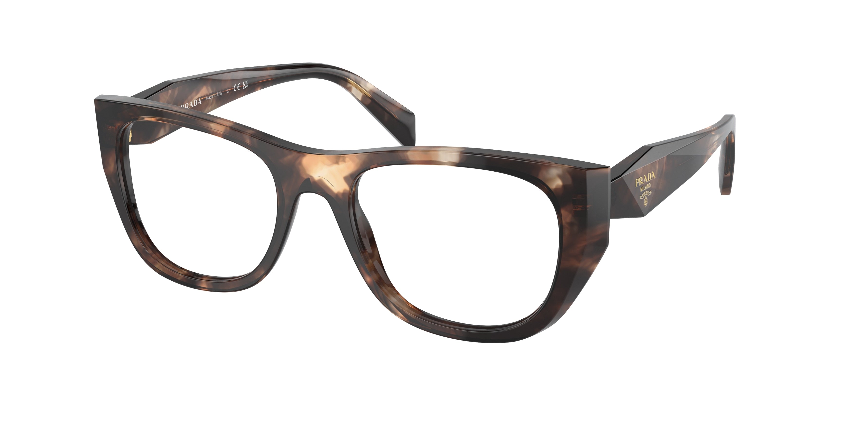 Prada PRA18VF Irregular Eyeglasses 14P1O1-Caramel Tortoise 53-145-18 - Color Map Tortoise