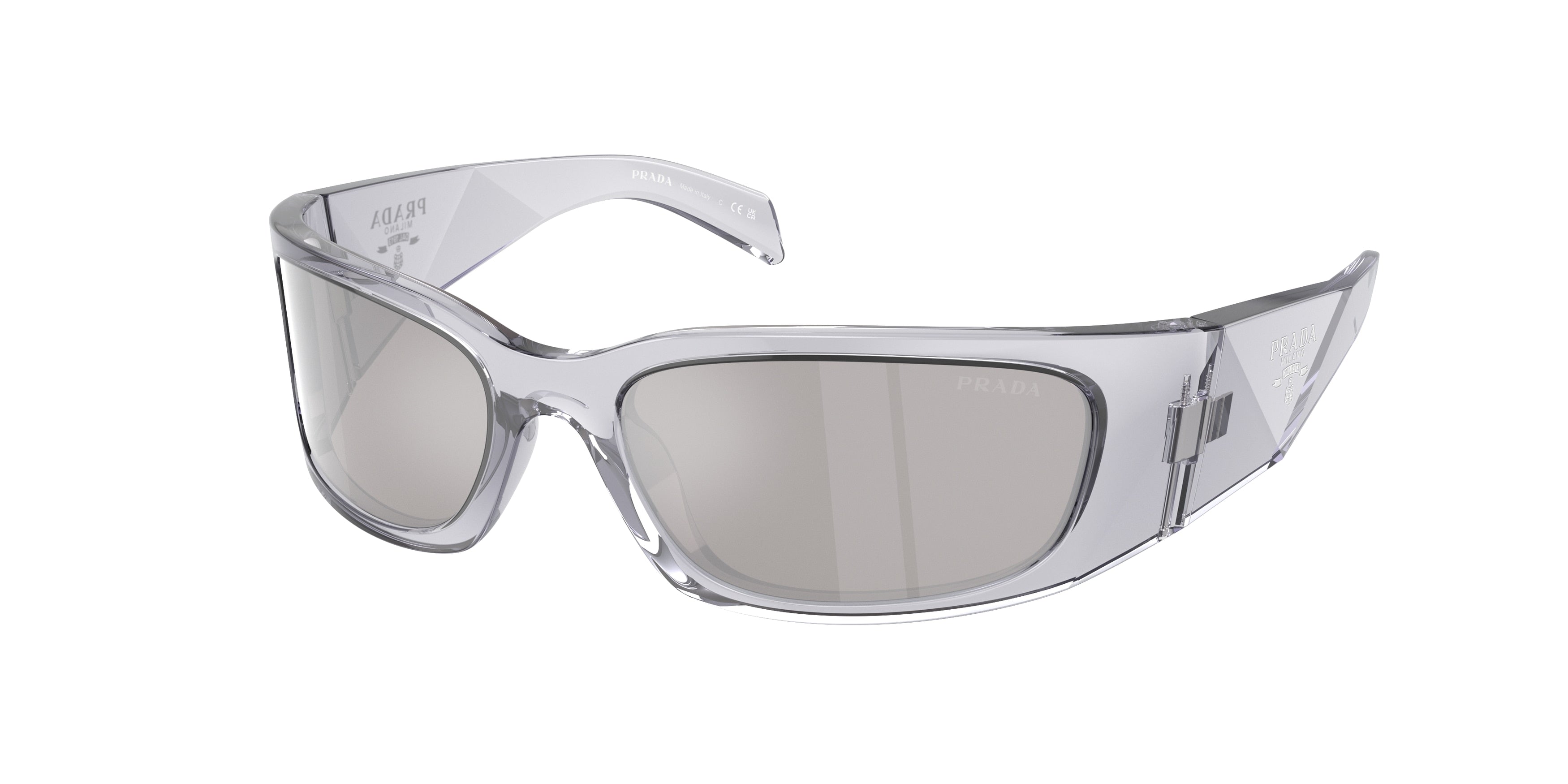 Prada PRA19S Butterfly Sunglasses 12R2B0-Transparent Grey 60-120-18 - Color Map Grey