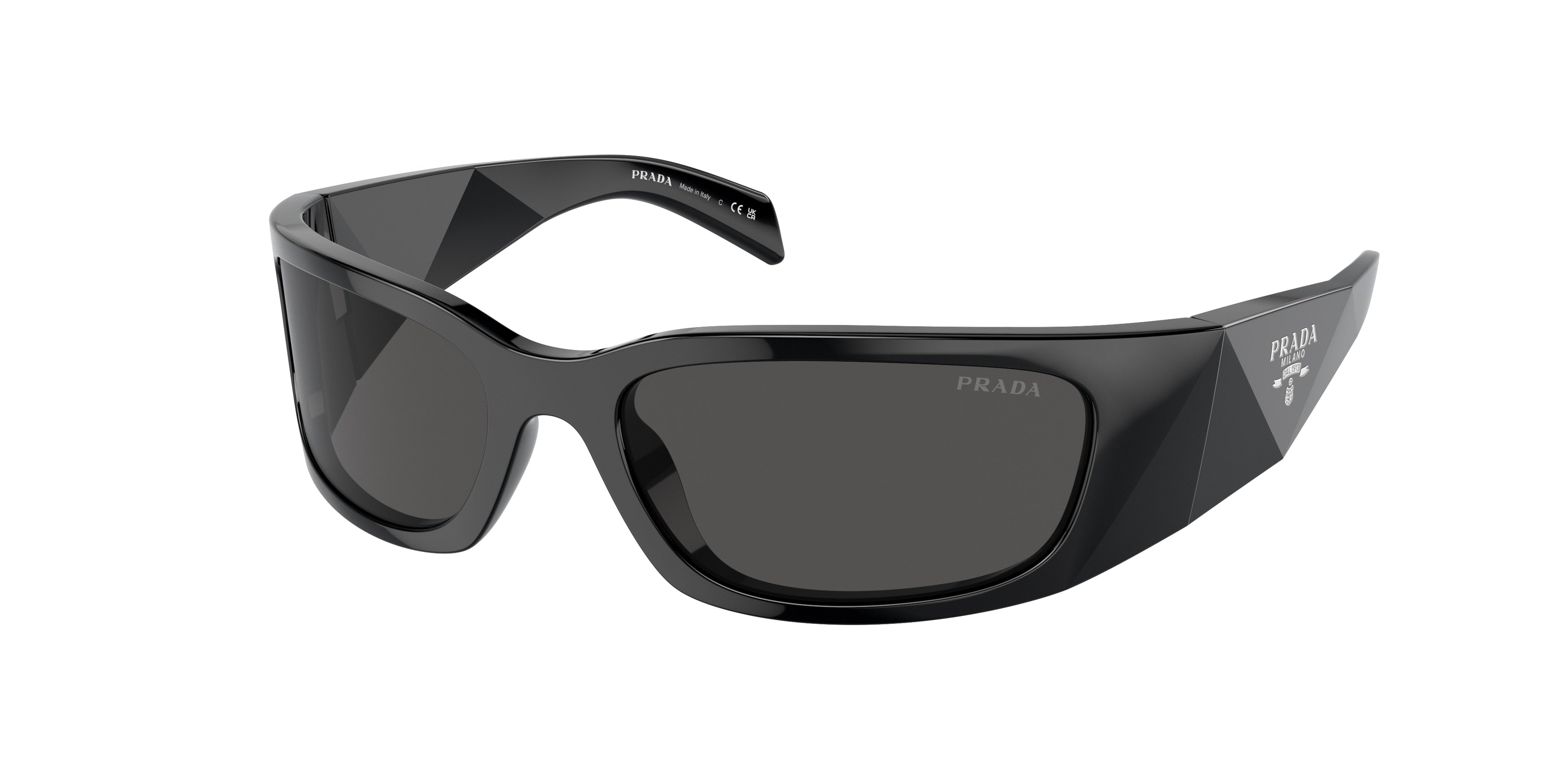 Prada PRA19S Butterfly Sunglasses 1AB5S0-Black 60-120-18 - Color Map Black