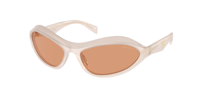 Prada PRA20S Irregular Sunglasses 12V07V-Opal Milk 61-125-17 - Color Map White
