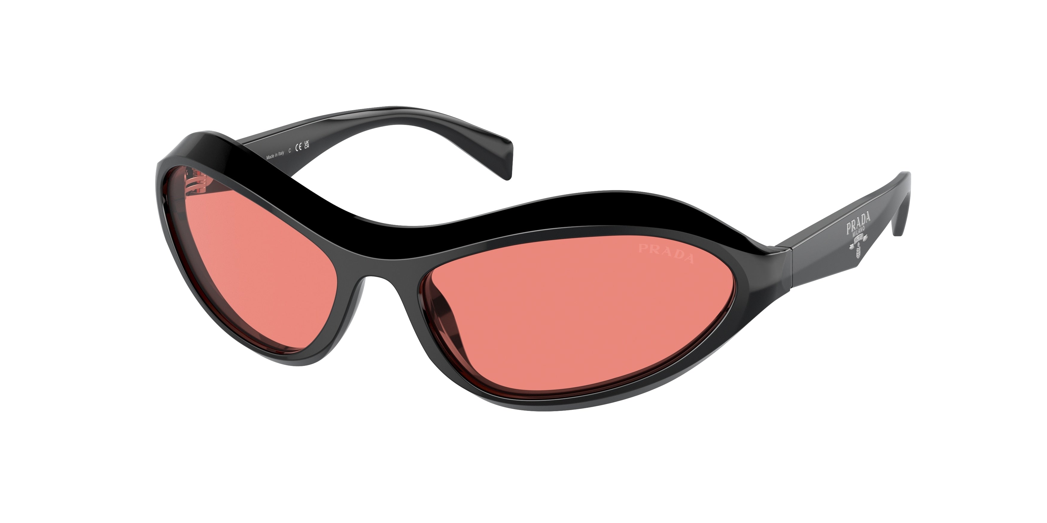 Prada PRA20S Irregular Sunglasses 16K20B-Black 61-125-17 - Color Map Black