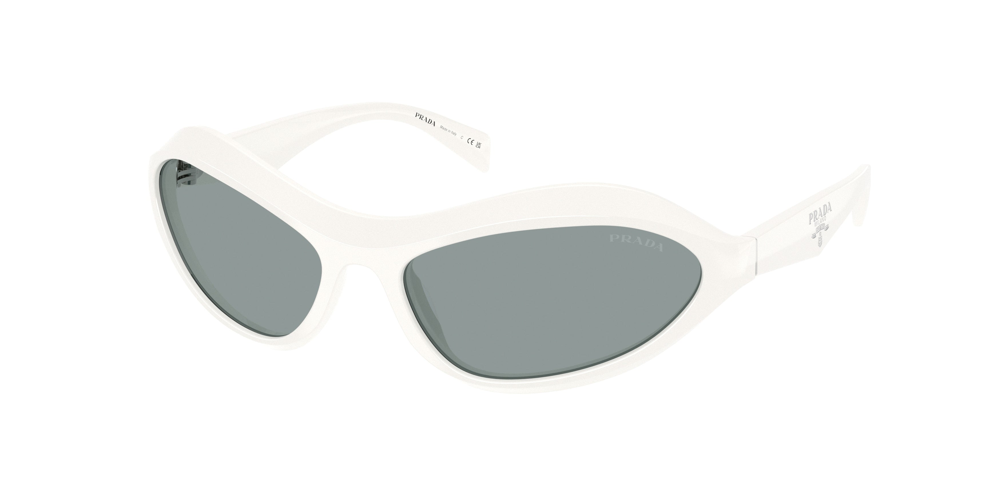 Prada PRA20S Irregular Sunglasses 17K3C2-Talc 61-125-17 - Color Map White