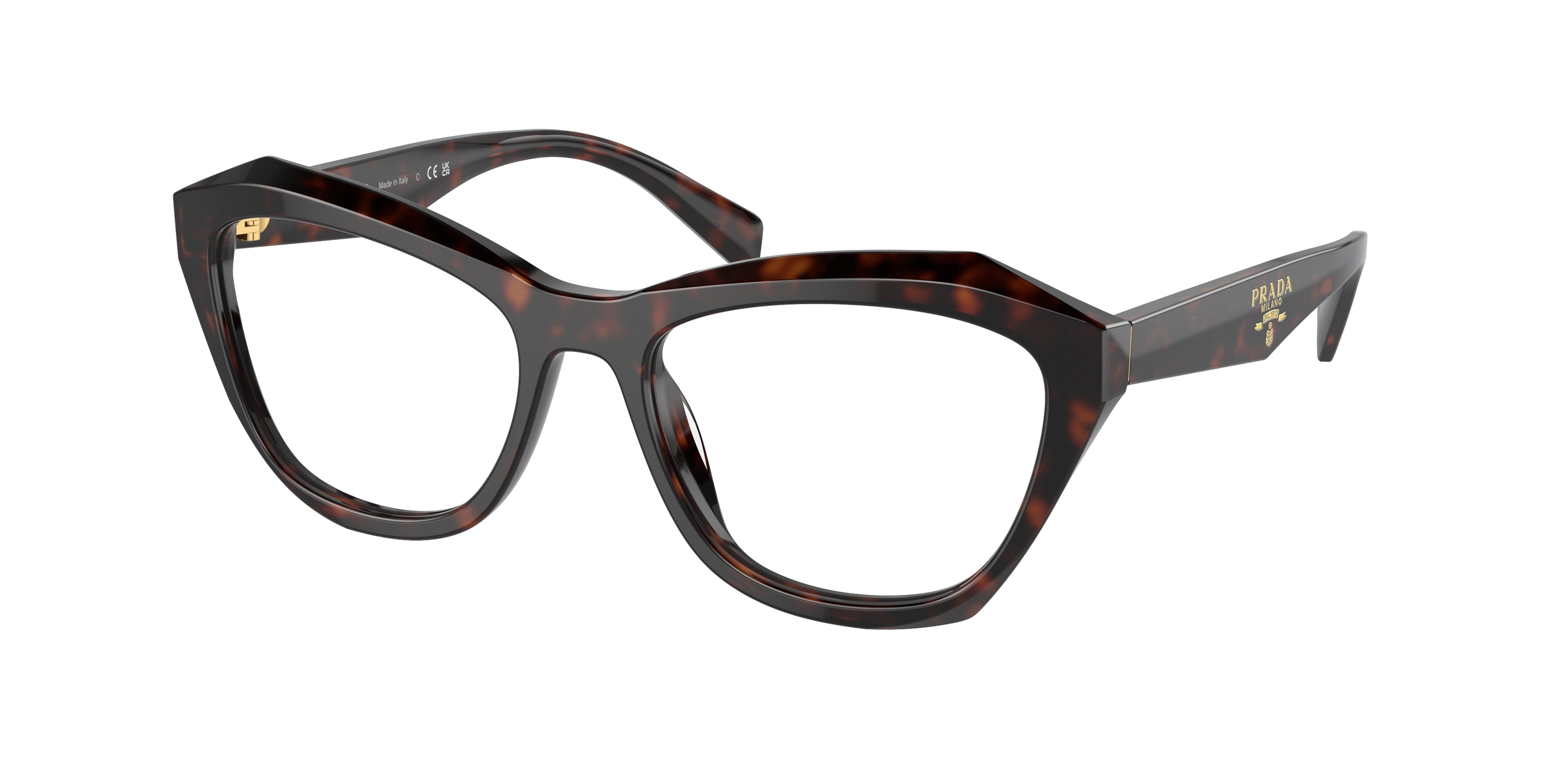 Prada PRA20V Butterfly Eyeglasses 17N1O1-Root Tortoise 54-135-18 - Color Map Tortoise