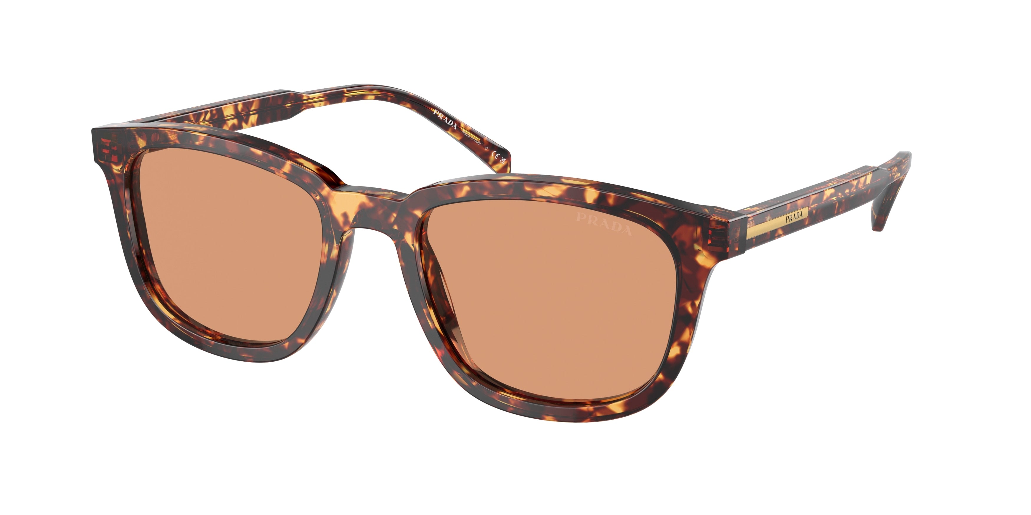 Prada PRA21SF Pillow Sunglasses 14O07V-Magma Tortoise 54-145-19 - Color Map Tortoise