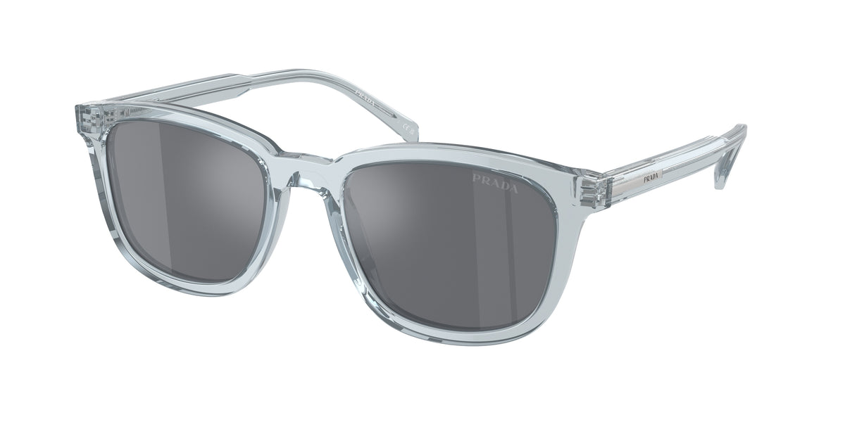 Prada PRA21SF Pillow Sunglasses 19T175-Transparent Azure 54-145-19 - Color Map Blue