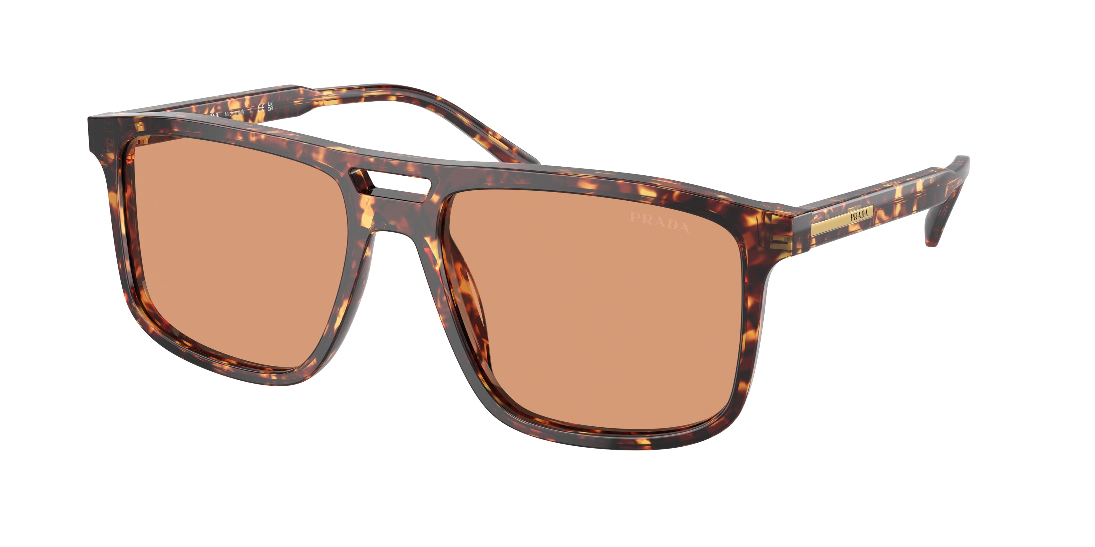 Prada PRA22S Rectangle Sunglasses 14O07V-Magma Tortoise 58-145-18 - Color Map Tortoise